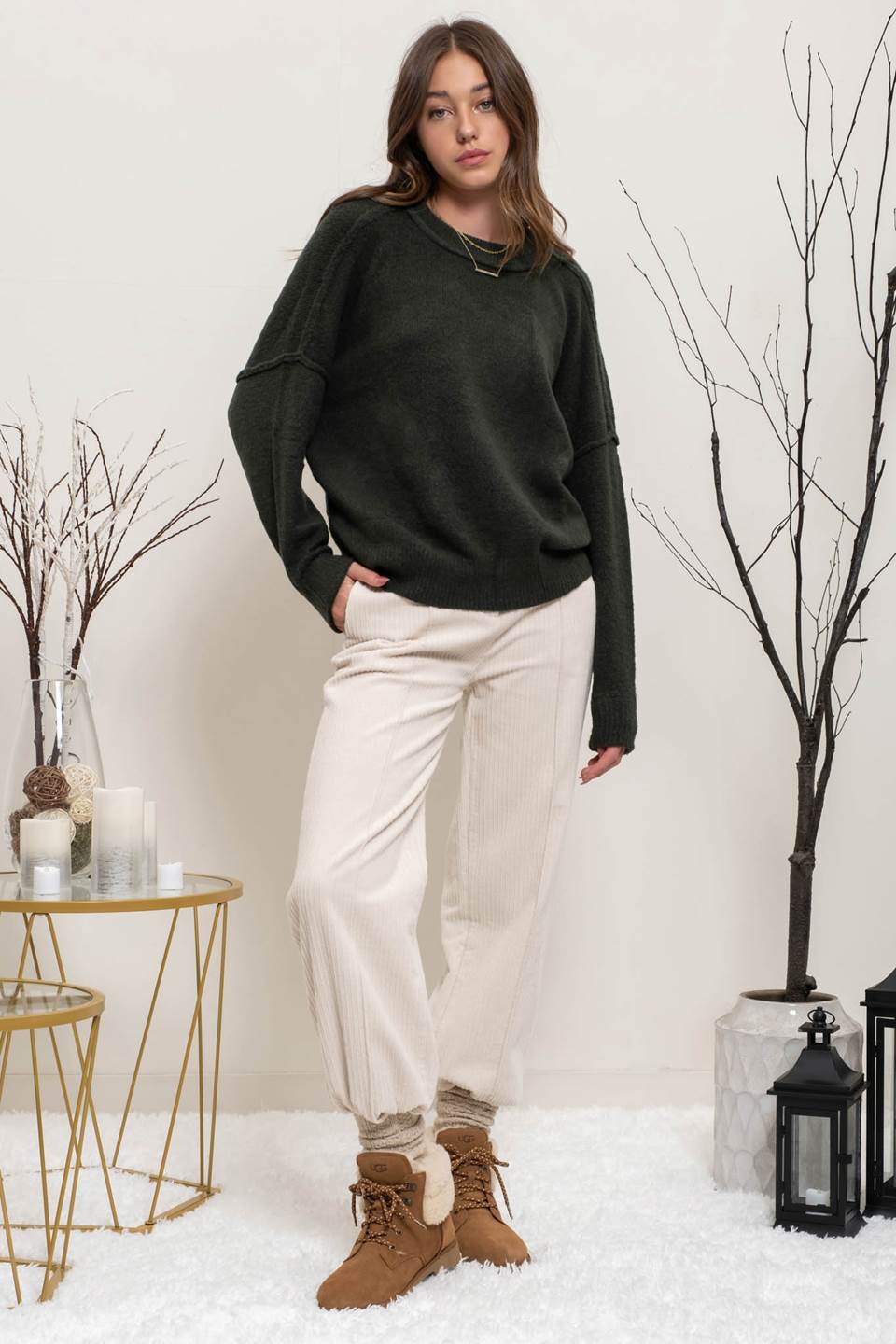 SOLID KNIT PULLOVER