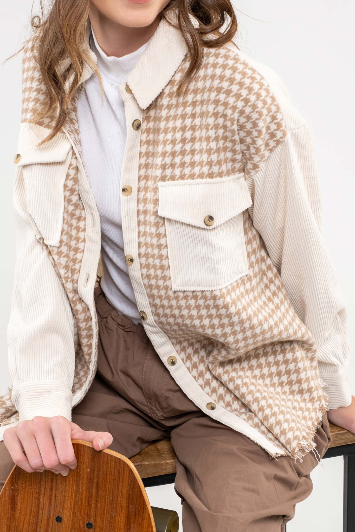 COLORBLOCK HOUNDSTOOTH SHACKET