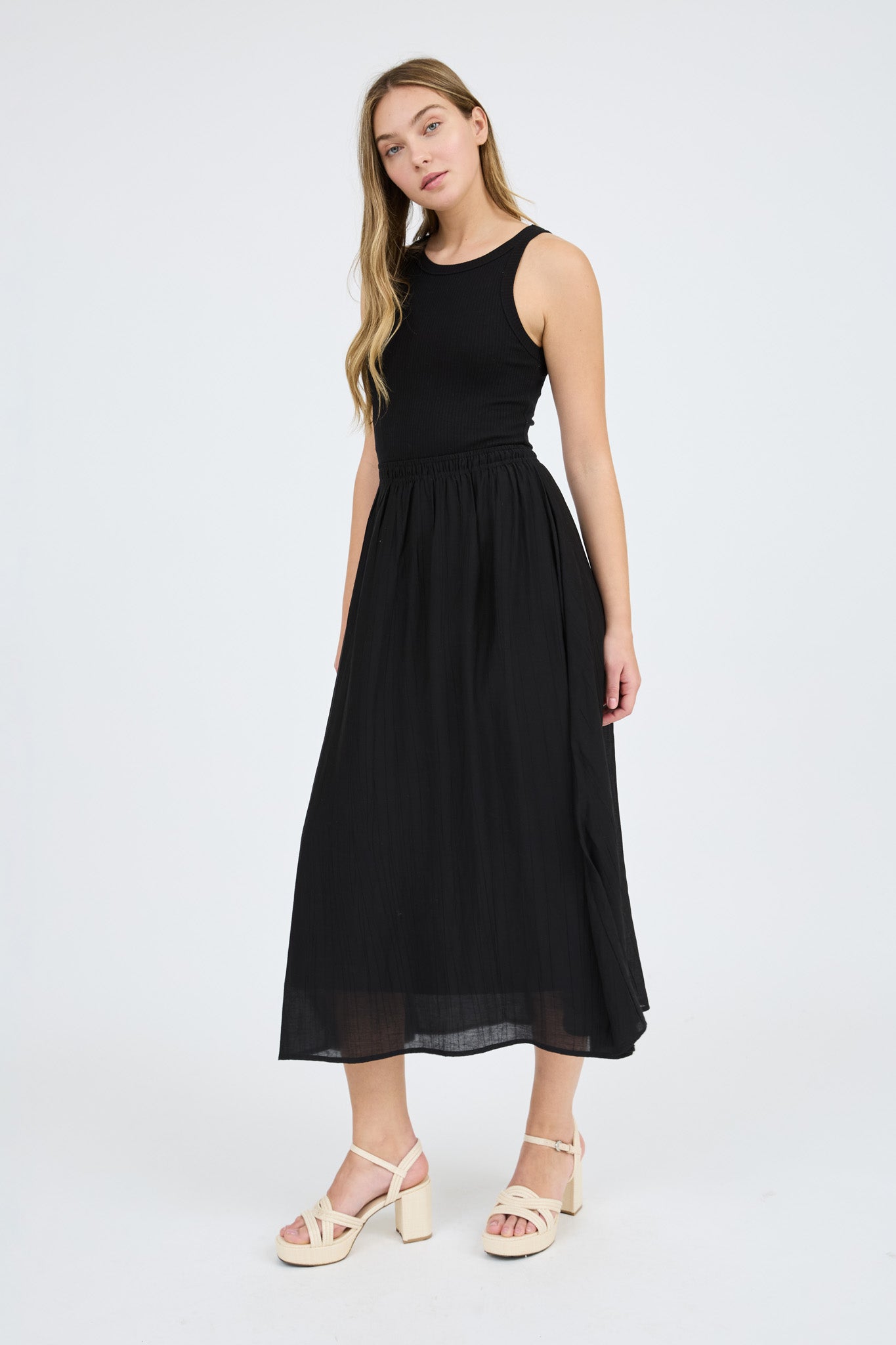 MIX MEDIA TANK MAXI DRESS