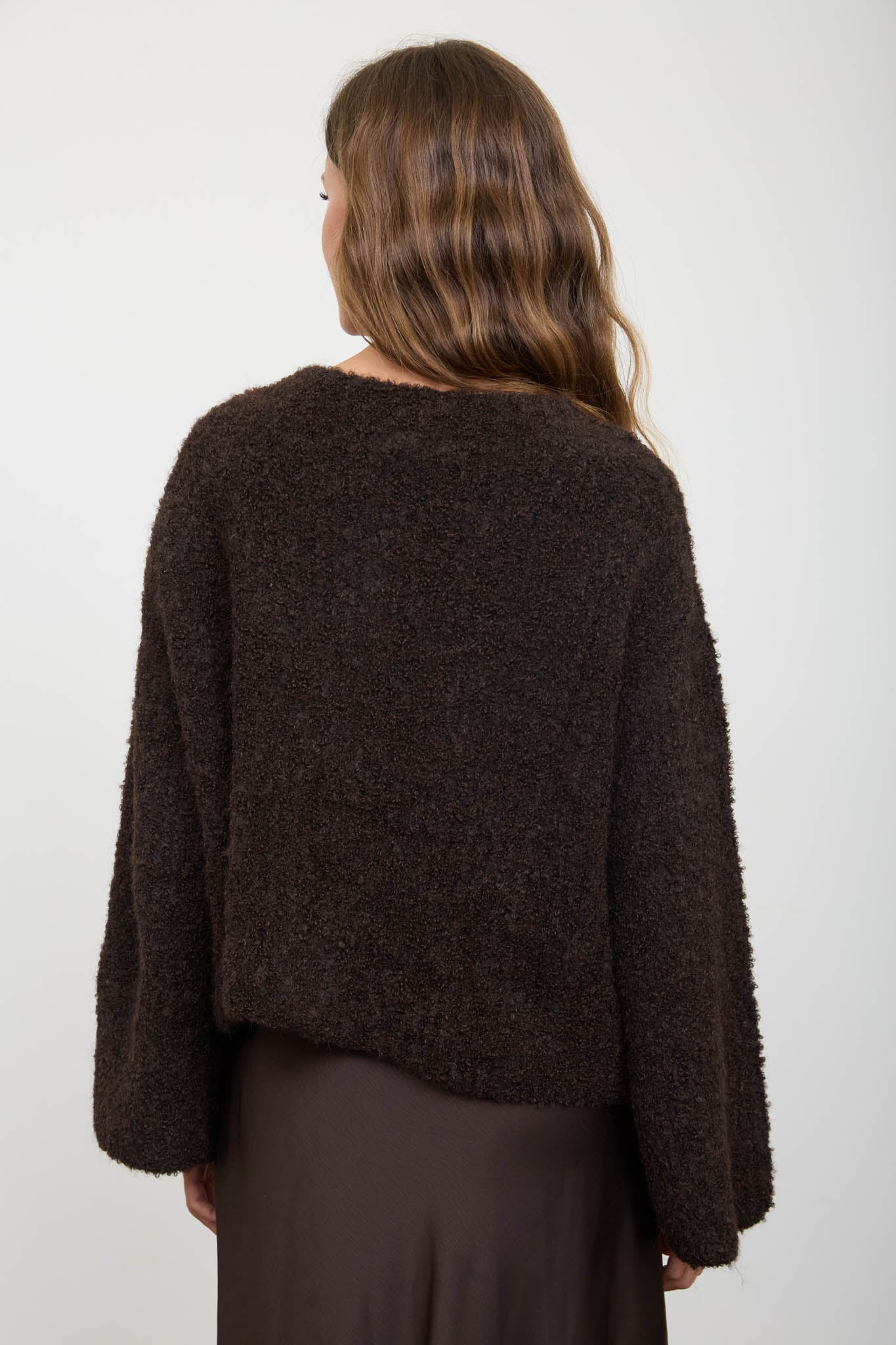 FUZZY KNIT BUTTON DOWN BOXY CARDIGAN SWEATER