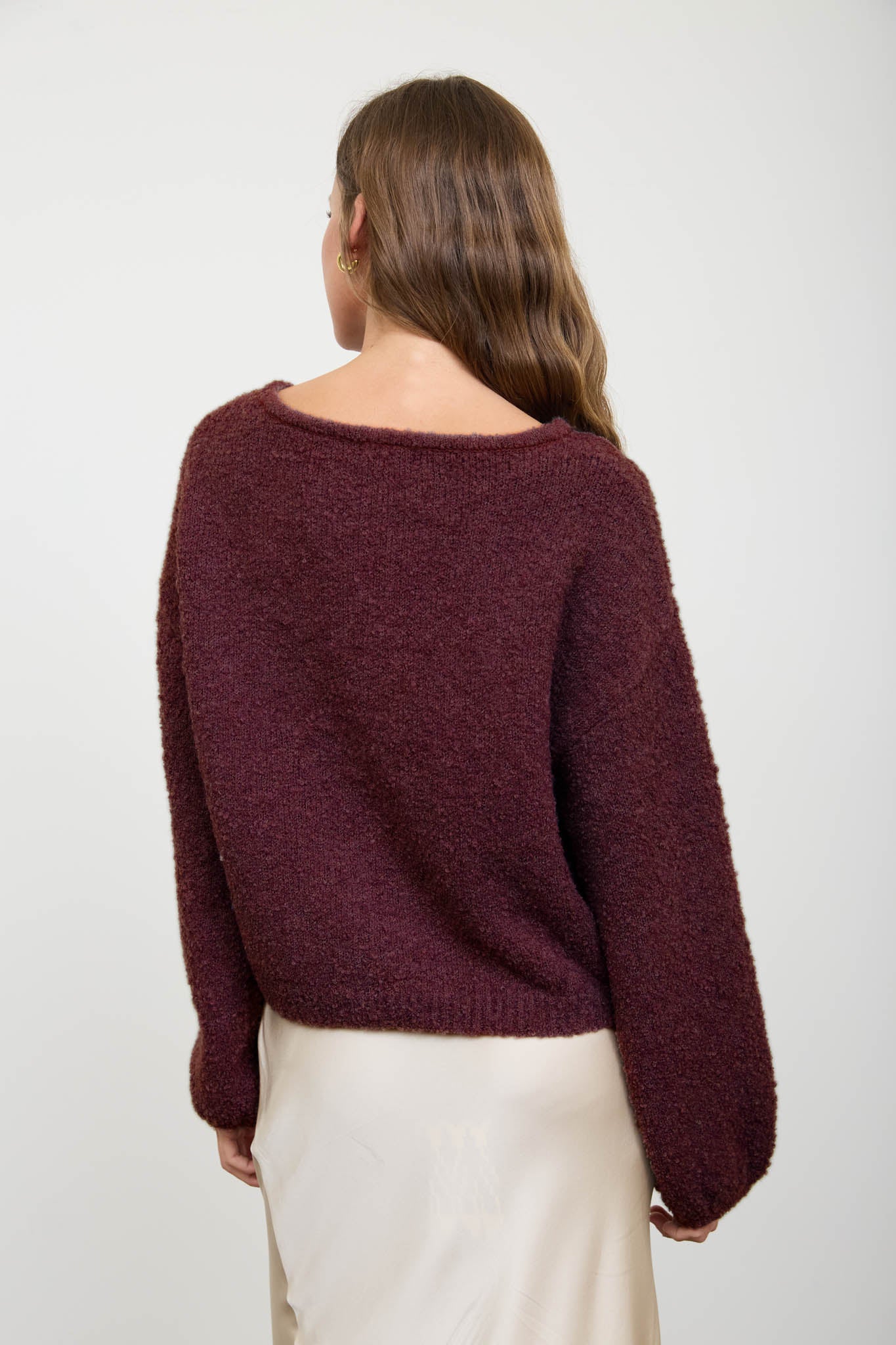 LONG SLEEVE FUZZY KNIT PULLOVER SWEATER (PRE-ORDER)