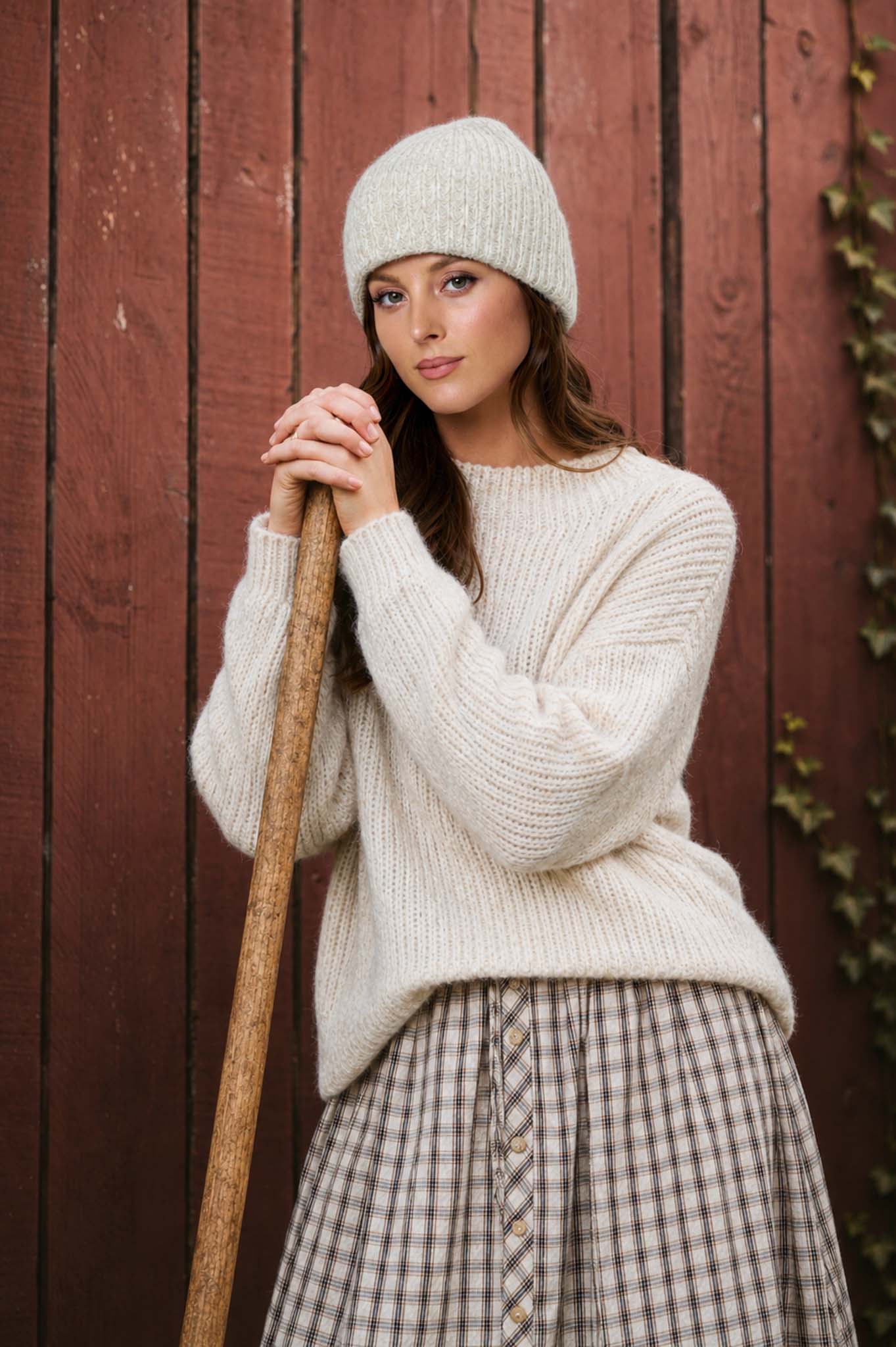 MOCK NECK LONG SLEEVE OVERSIZED KNIT SWEATER