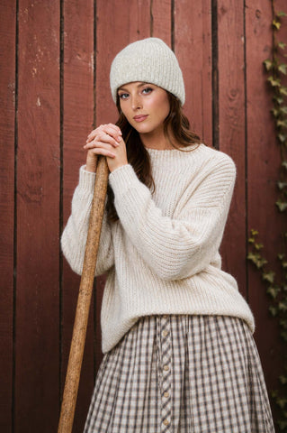 MOCK NECK LONG SLEEVE OVERSIZED KNIT SWEATER