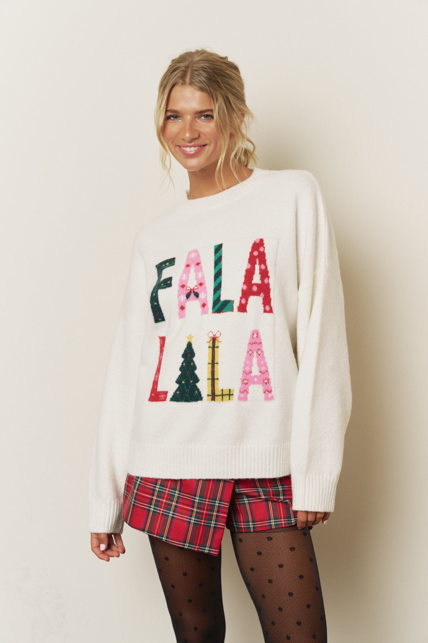 FA LA LA CHRISTMAS CREW NECK SWEATER (PRE-ORDER)