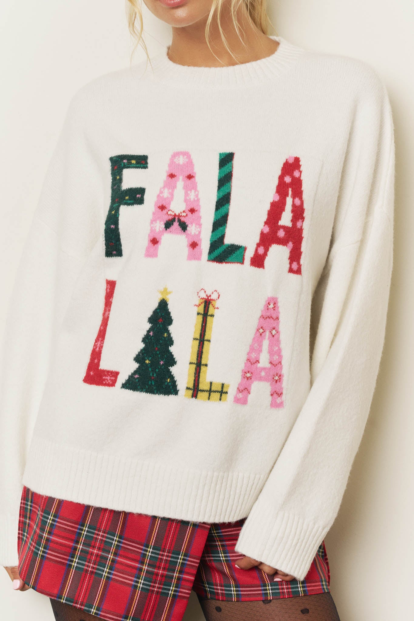 FA LA LA CHRISTMAS CREW NECK SWEATER (PRE-ORDER)