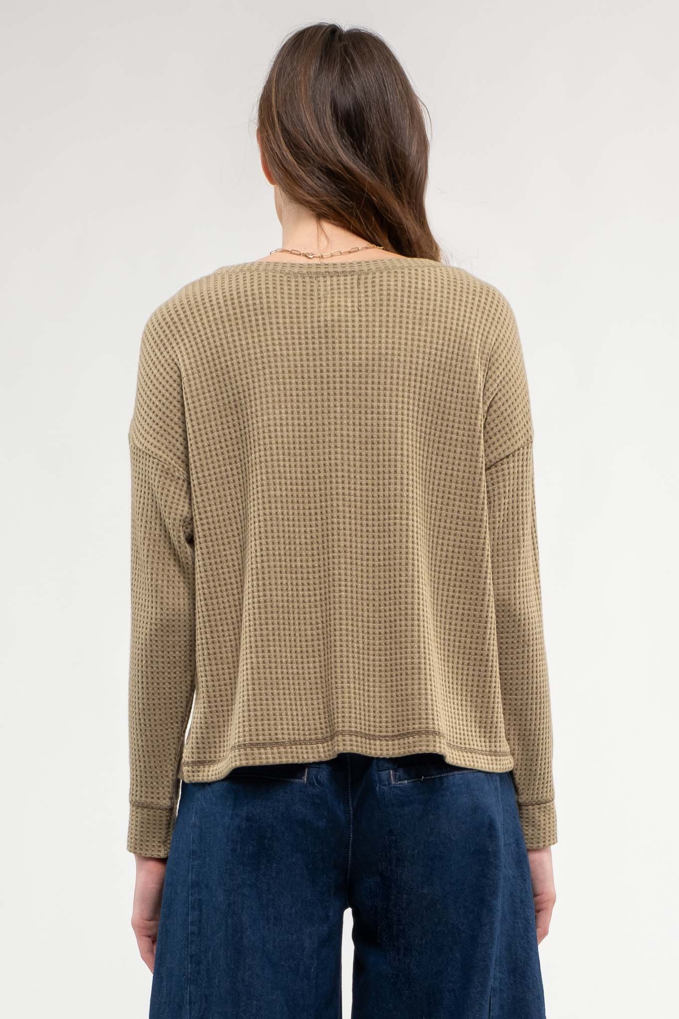 WAFFLE KNIT TOP