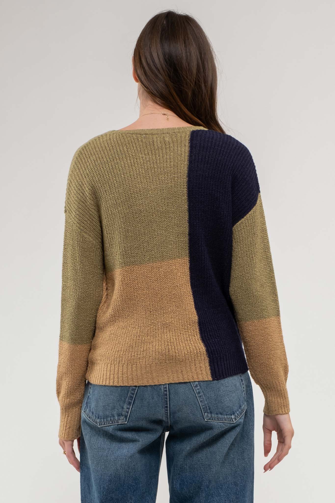 COLORBLOCK KNIT PULLOVER