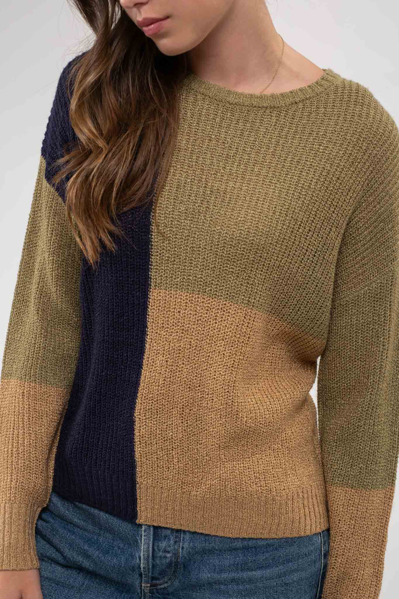 COLORBLOCK KNIT PULLOVER