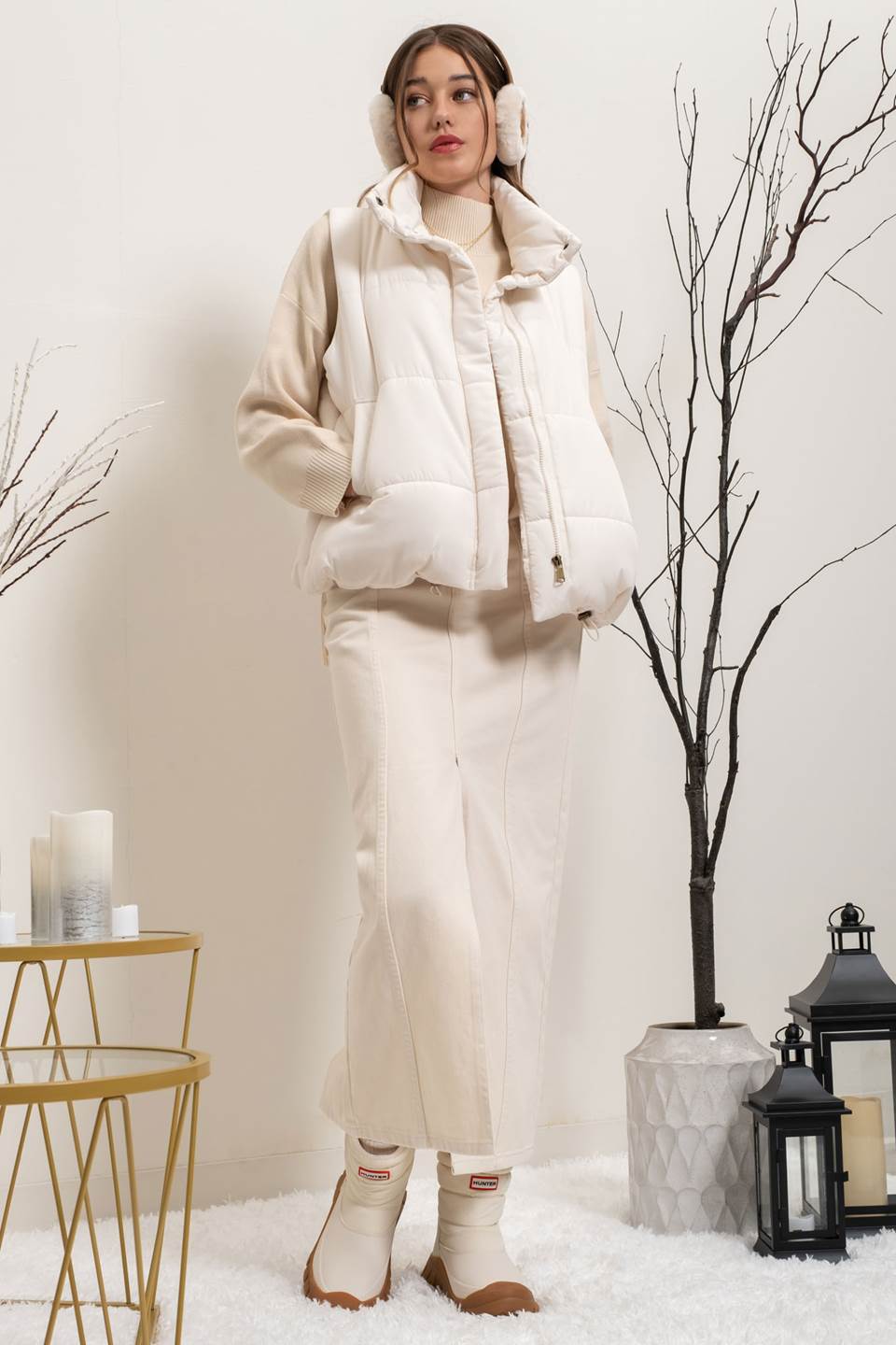 SOLID ZIP UP PUFFER VEST