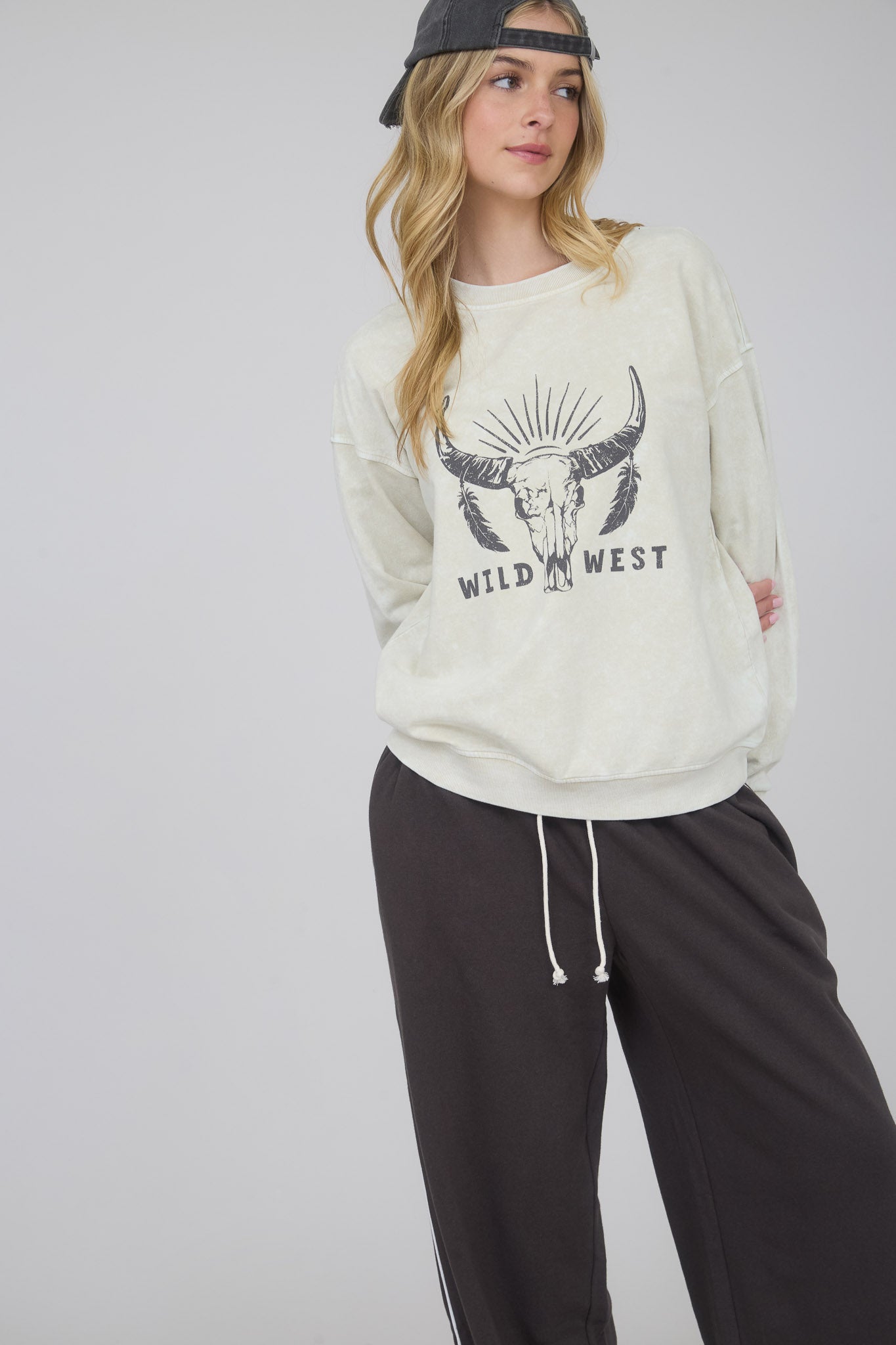 FOLD OVER DRAWSTRING WAIST WIDE LEG LOUNGE PANTS
