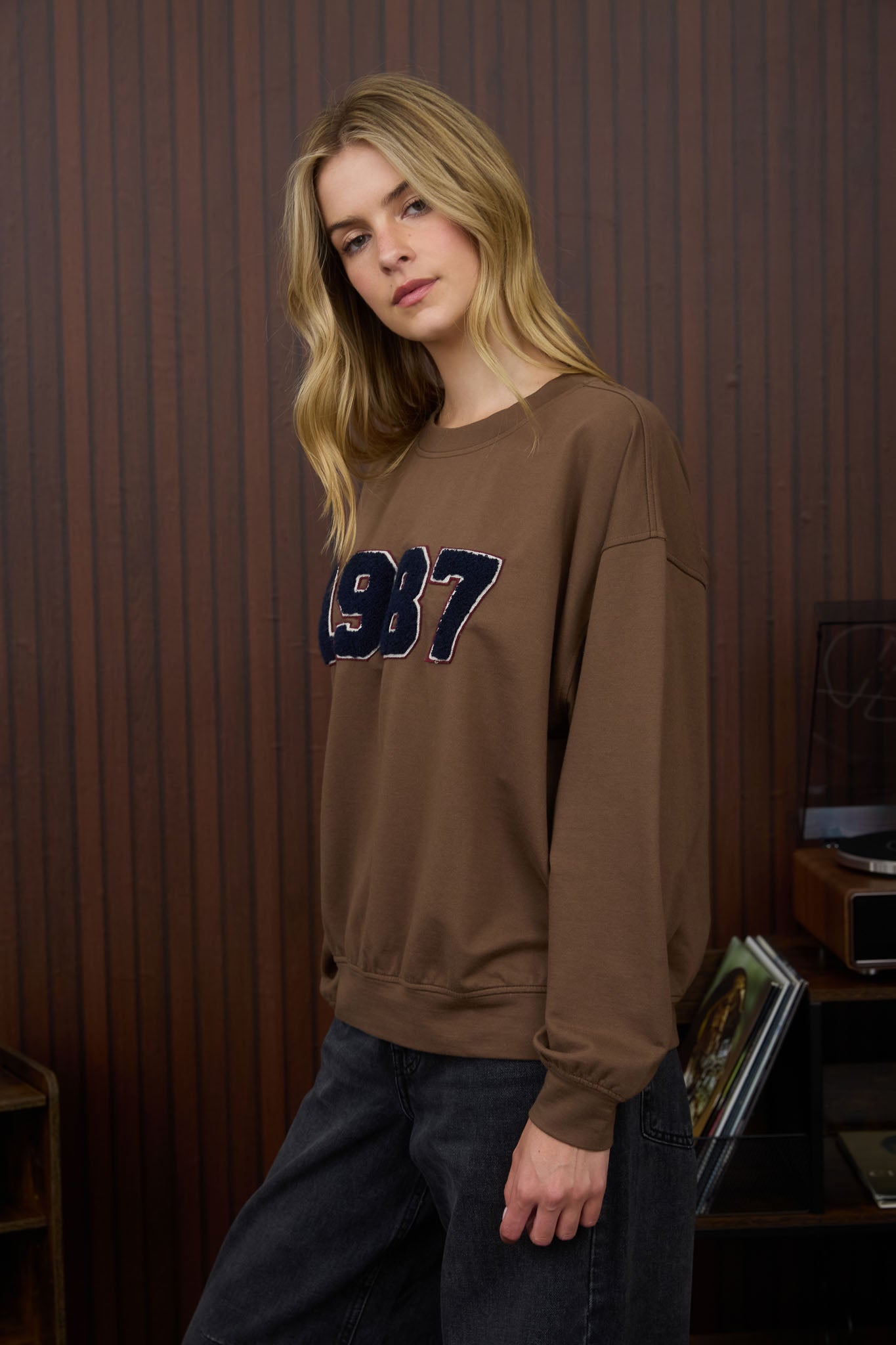 1987 VARSITY NUMBER LONG SLEEVE KNIT TOP