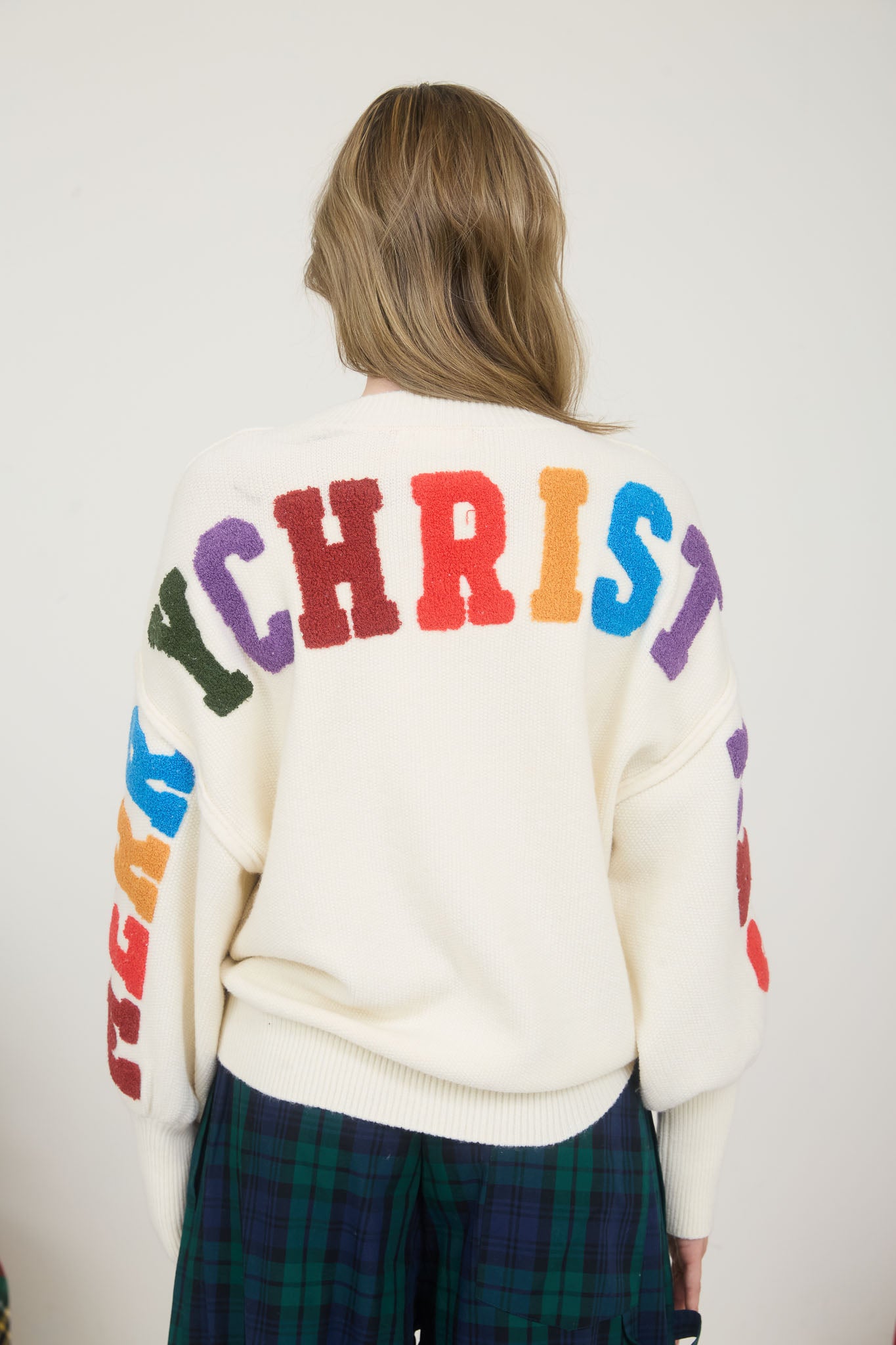 MERRY CHRISTMAS MULTICOLOR CREWNECK KNIT SWEATER (PRE-ORDER)