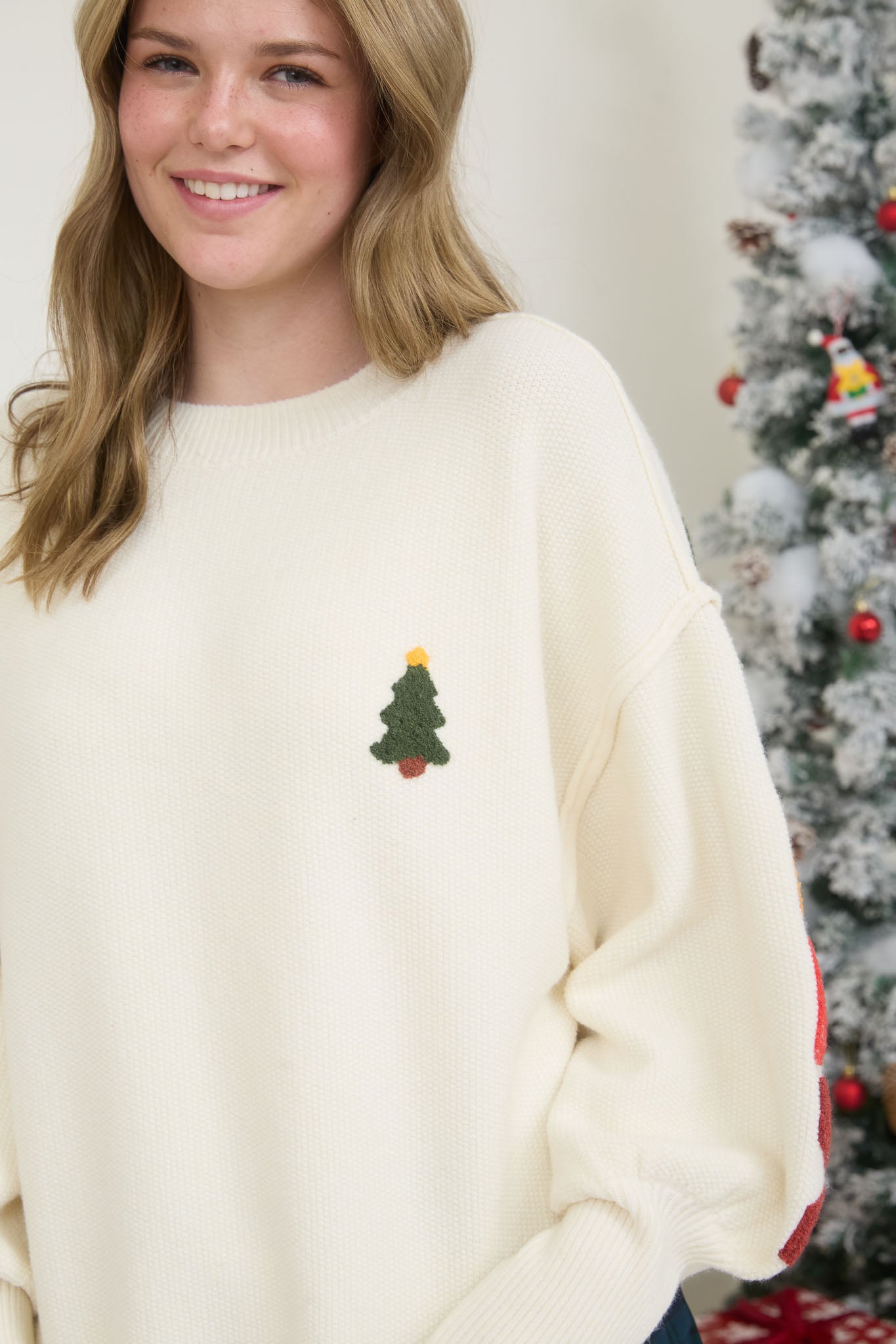 MERRY CHRISTMAS MULTICOLOR CREWNECK KNIT SWEATER (PRE-ORDER)