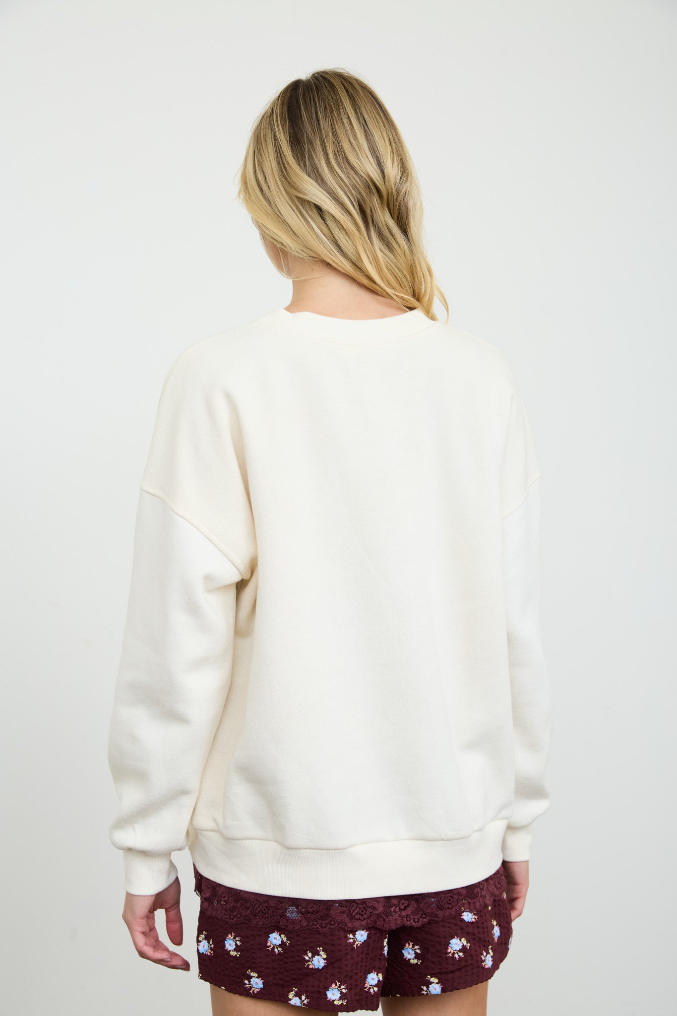 MERRY PLAID PATCH LETTER LONG SLEEVE KNIT TOP (PRE-ORDER)