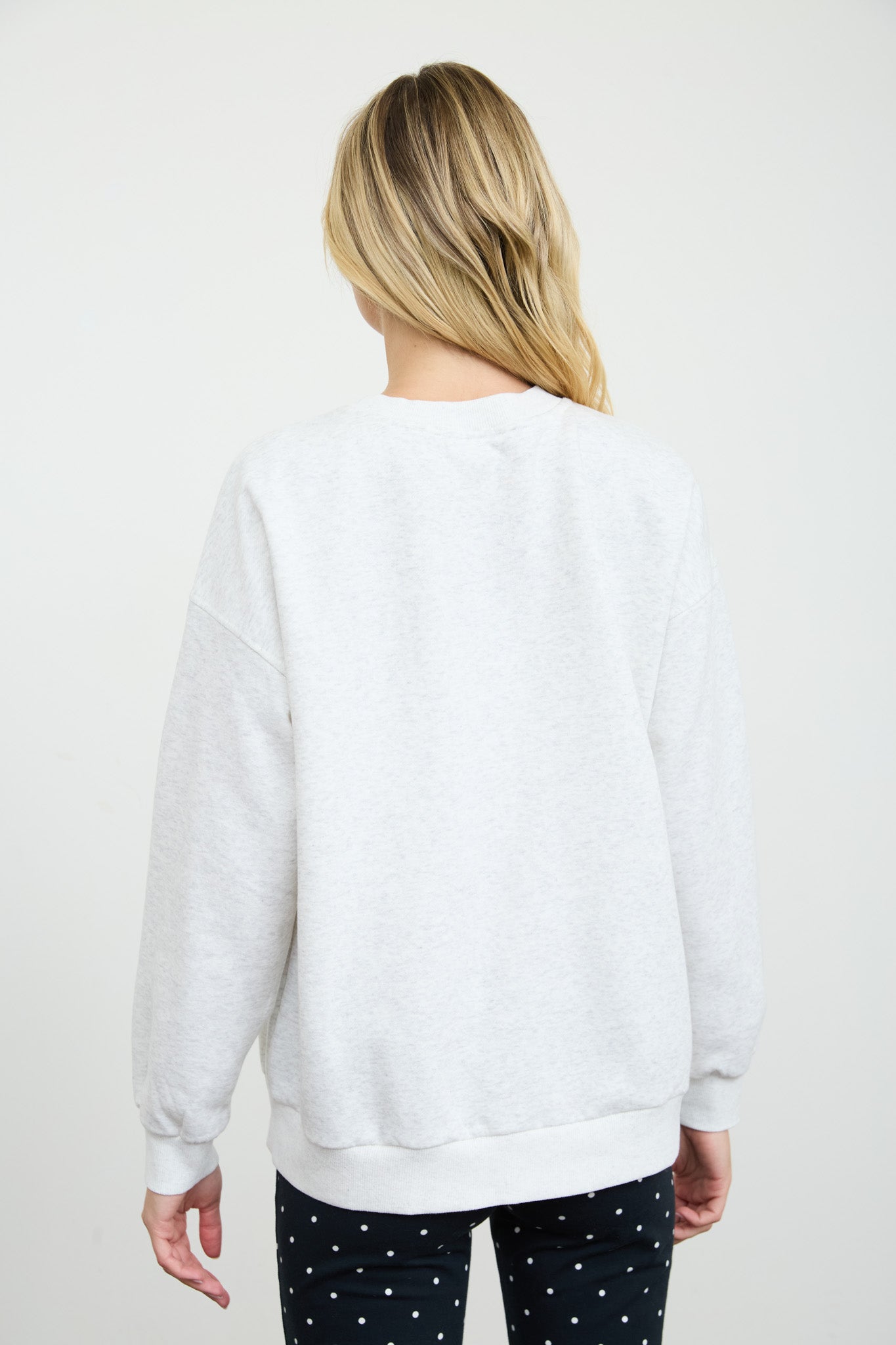 MERRY PLAID PATCH LETTER LONG SLEEVE KNIT TOP (PRE-ORDER)