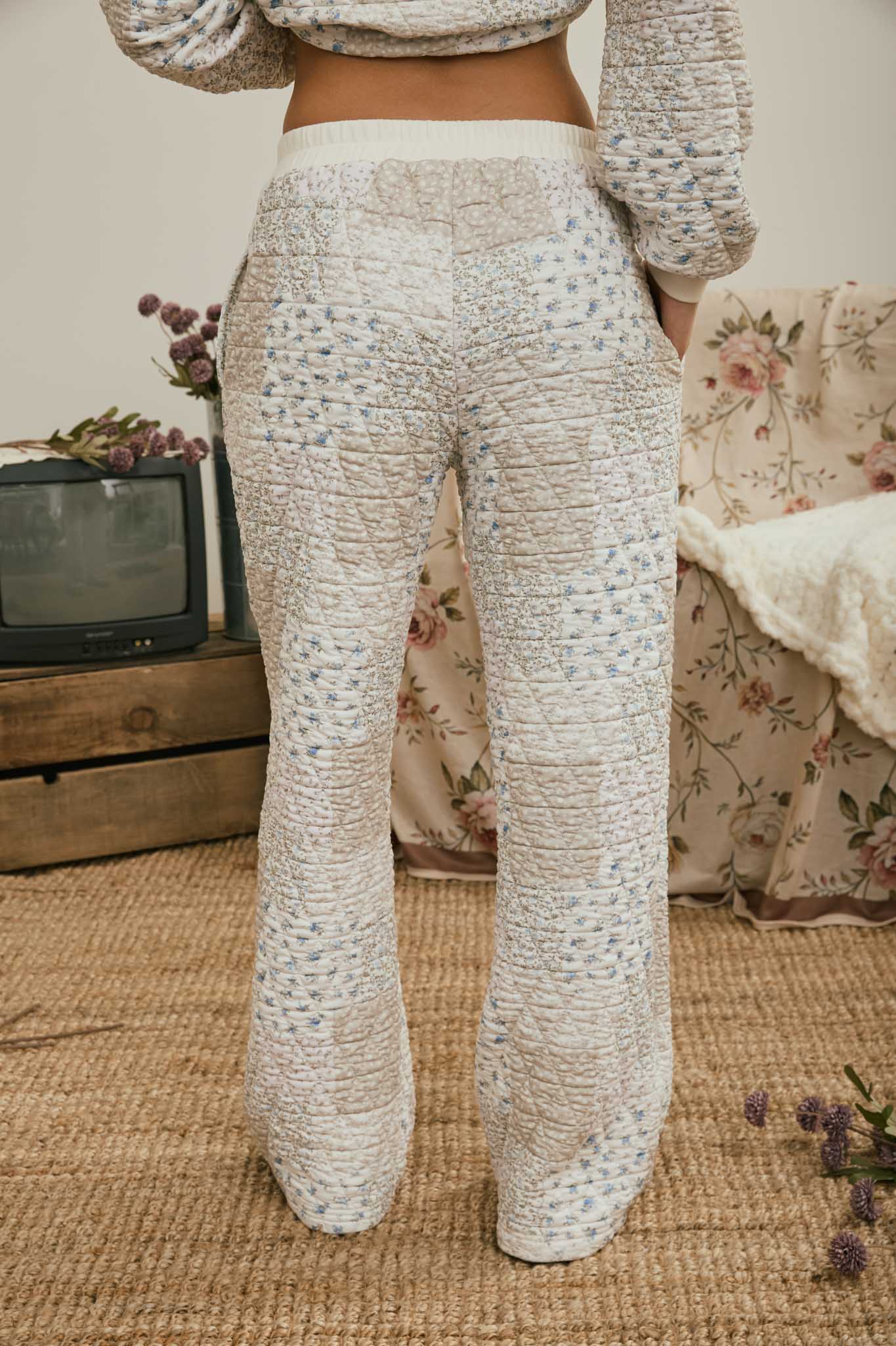 MULTI-FLORAL PATCHWORK QUILTED LOUNGE PANTS (PRE-ORDER)