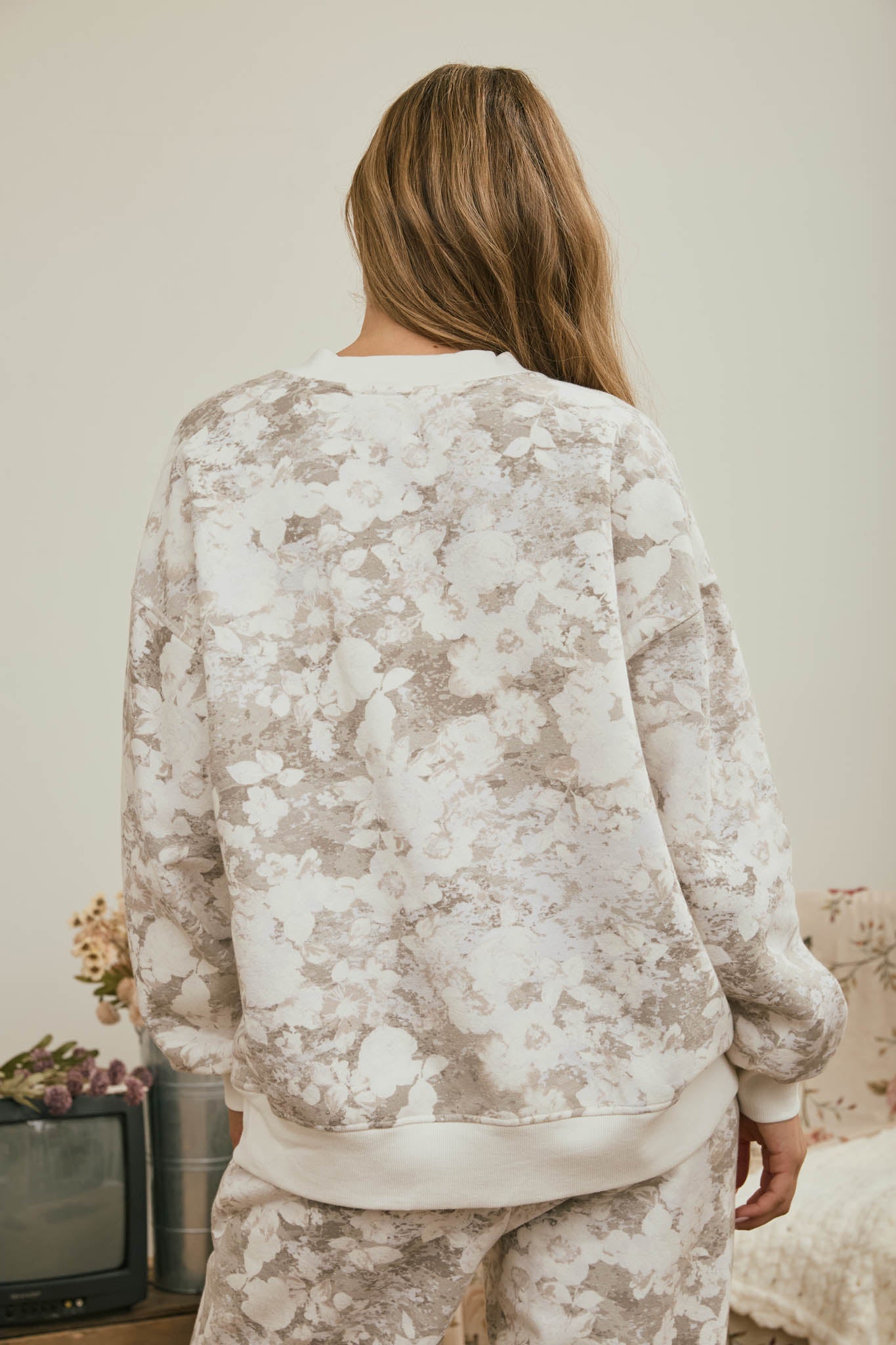 FLORAL WASH BOXY CREW KNIT TOP (PRE-ORDER)