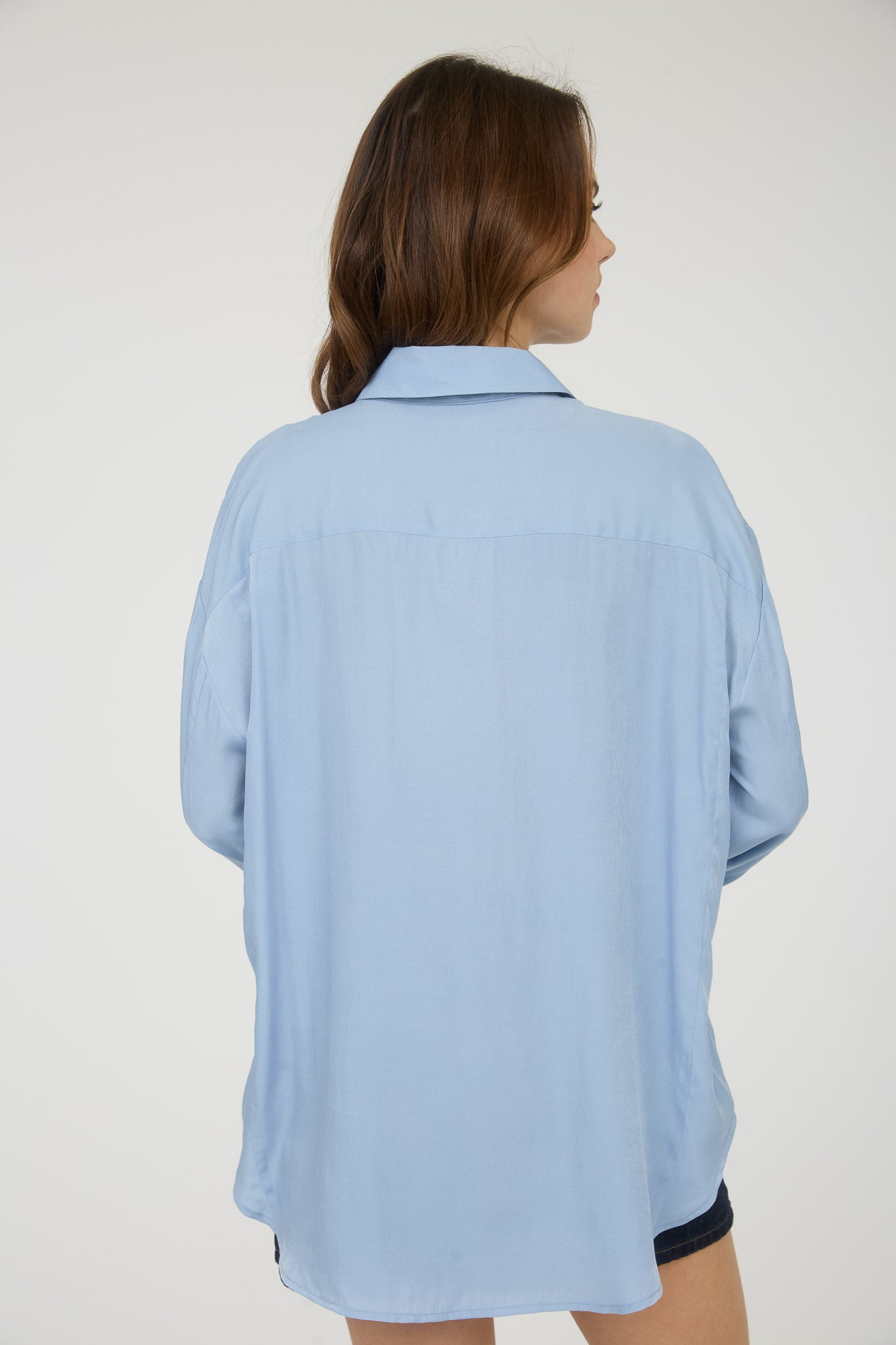 PLUS OVERSIZED BUTTON DOWN LONG SLEEVE SHIRT