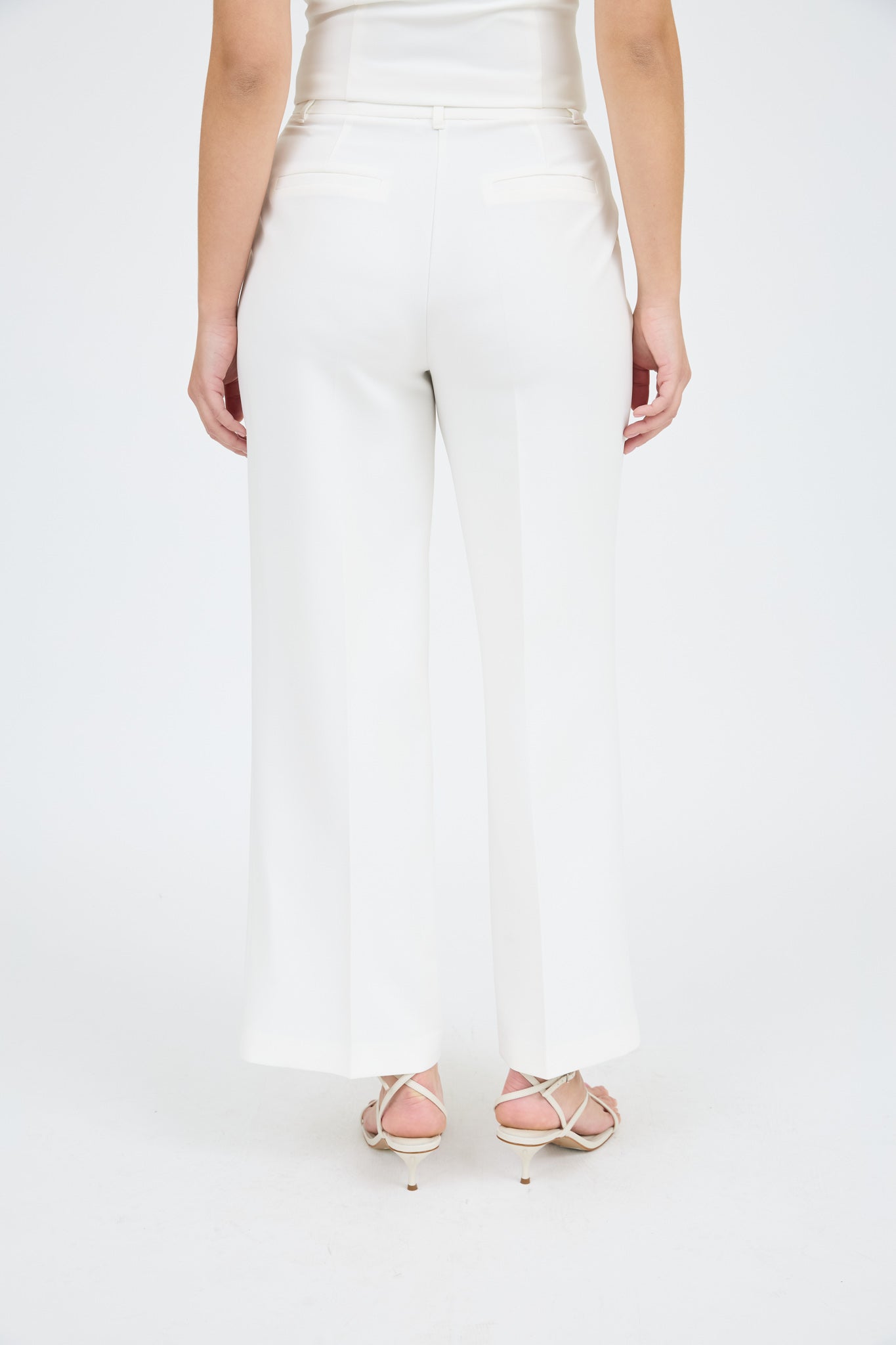 HIGH WAIST FRONT PLEAT WIDE LEG DRESS PANTS