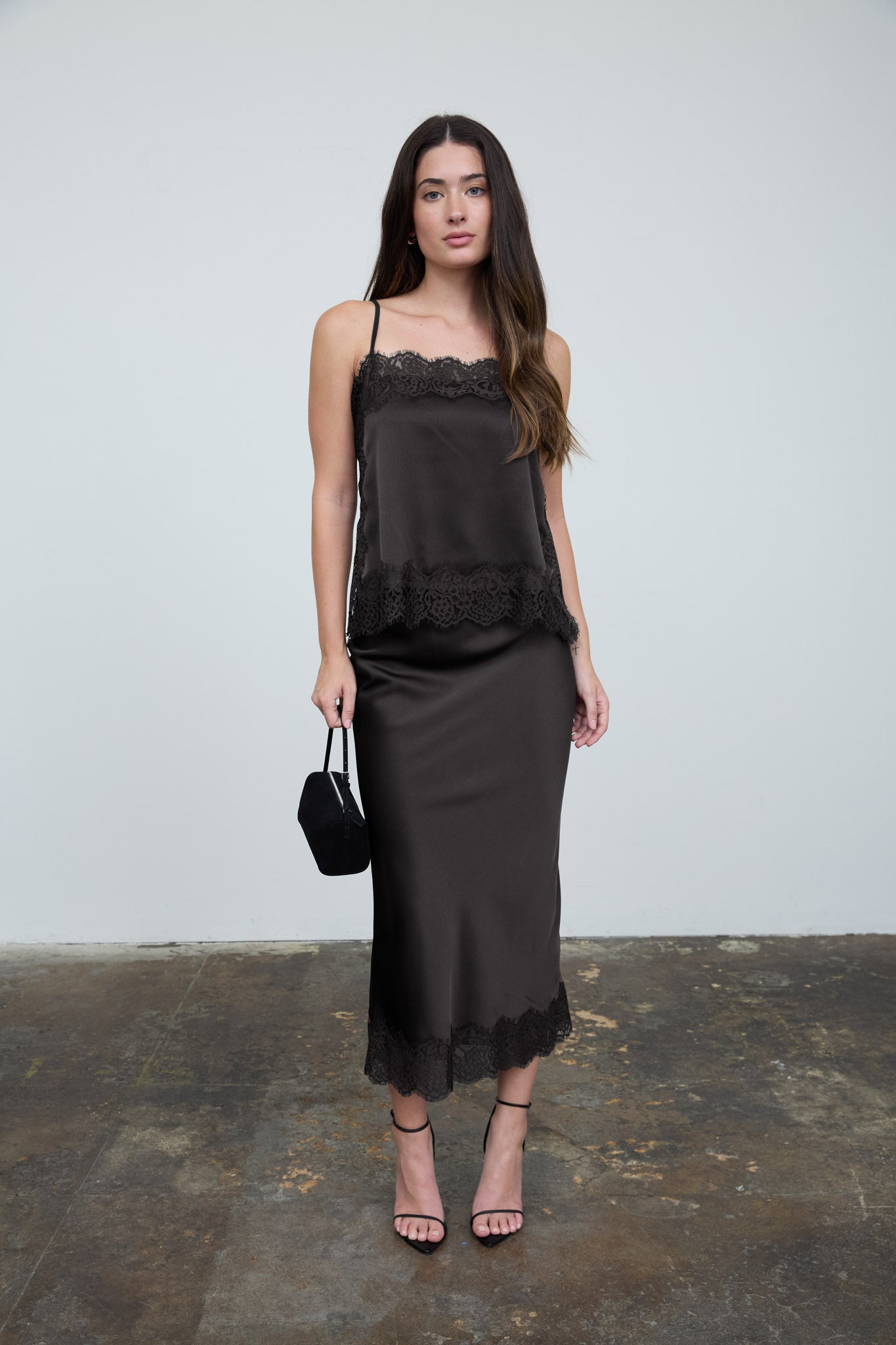 SATIN LACE TRIM DETAIL CAMI (PRE-ORDER)