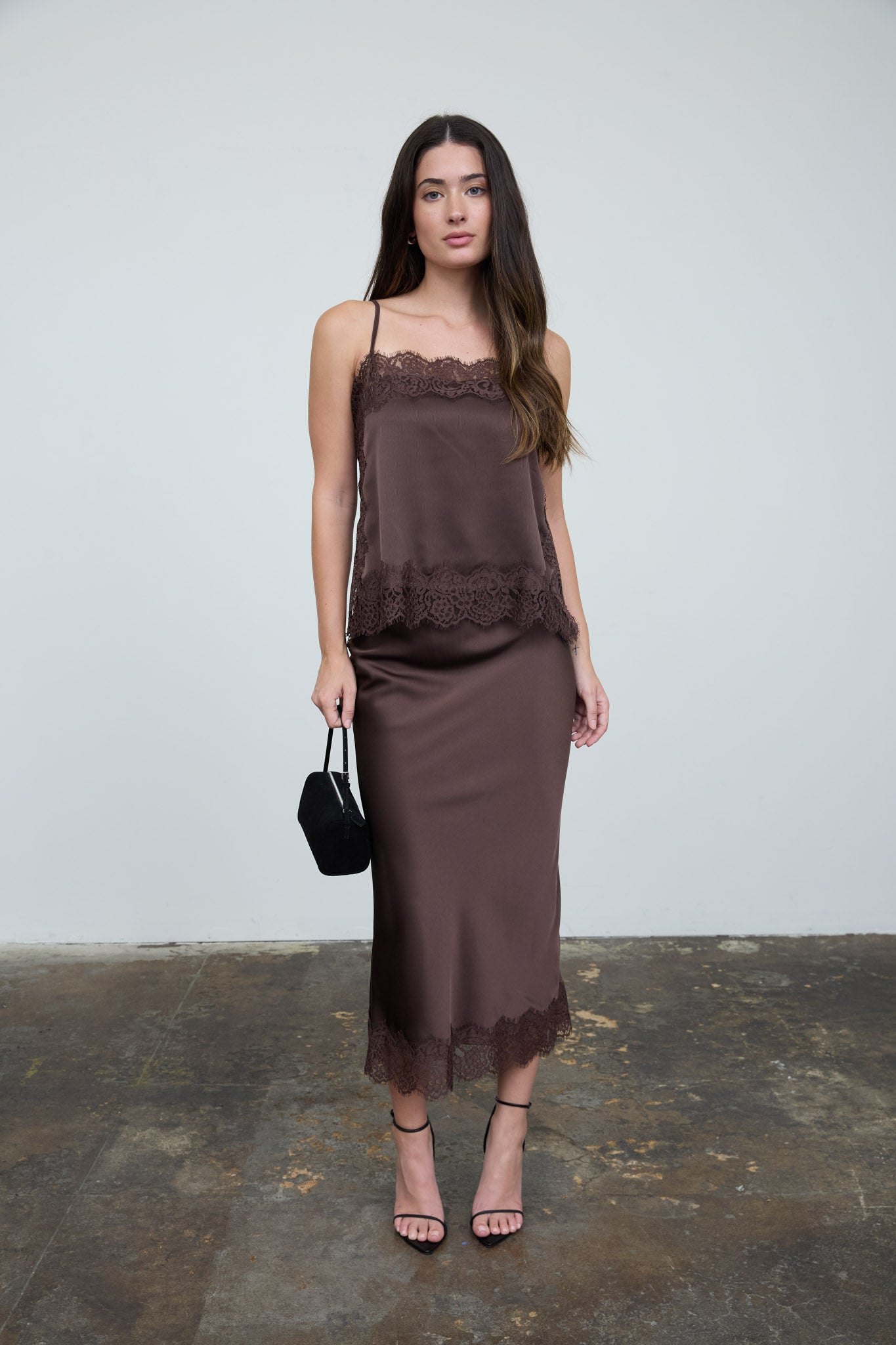 SATIN LACE TRIM DETAIL CAMI