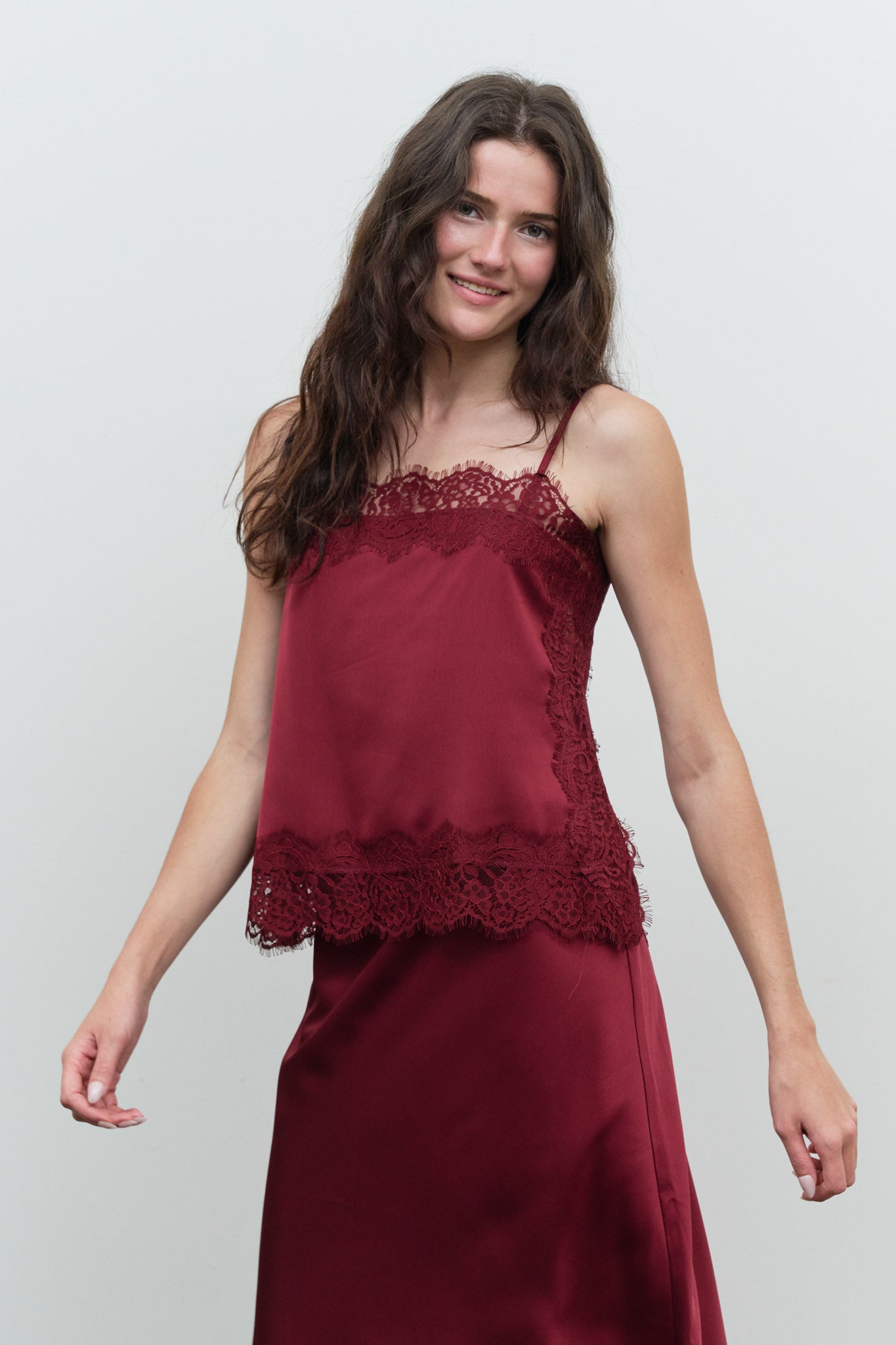 SATIN LACE TRIM DETAIL CAMI