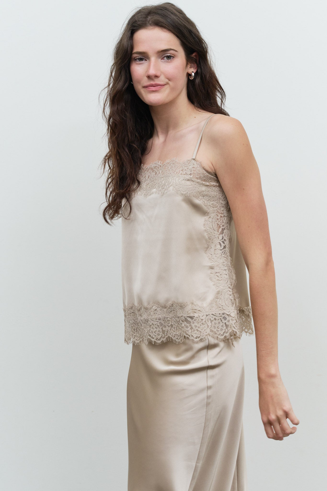 SATIN LACE TRIM DETAIL CAMI