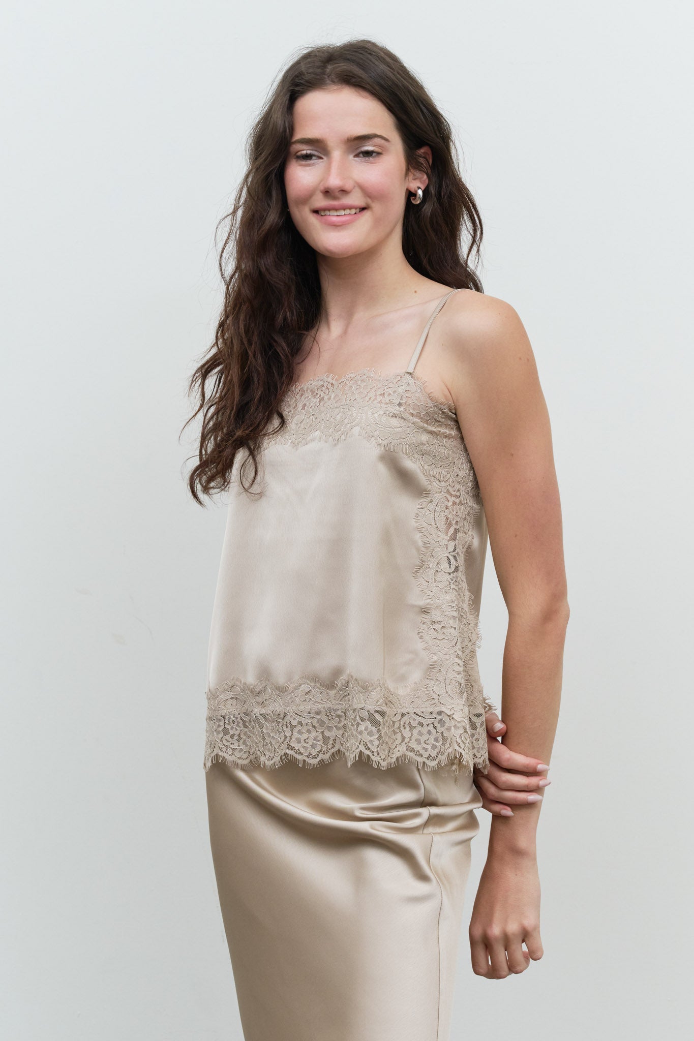 SATIN LACE TRIM DETAIL CAMI