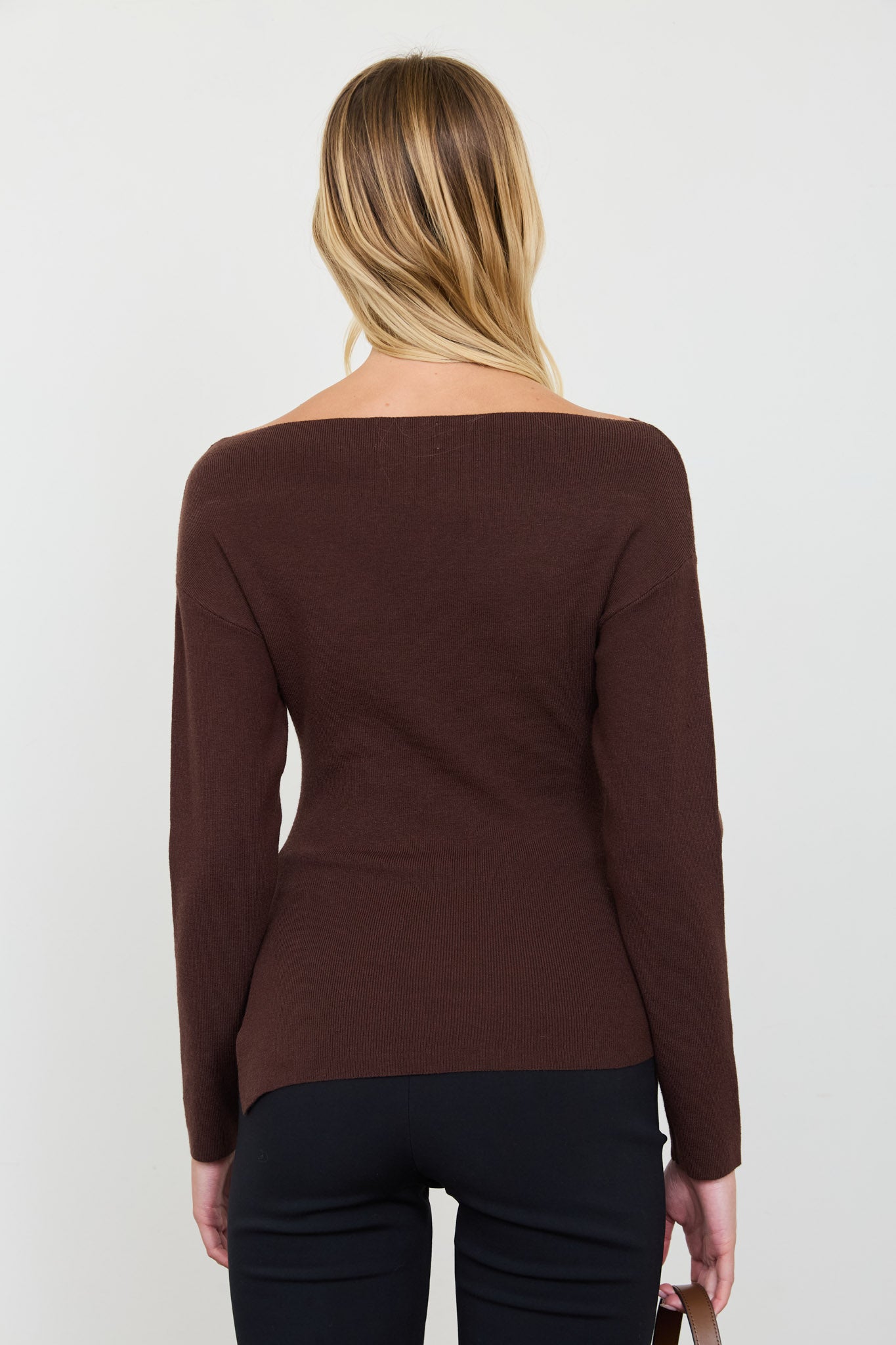 BOAT NECK DOLMAN LONG SLEEVE KNIT SWEATER