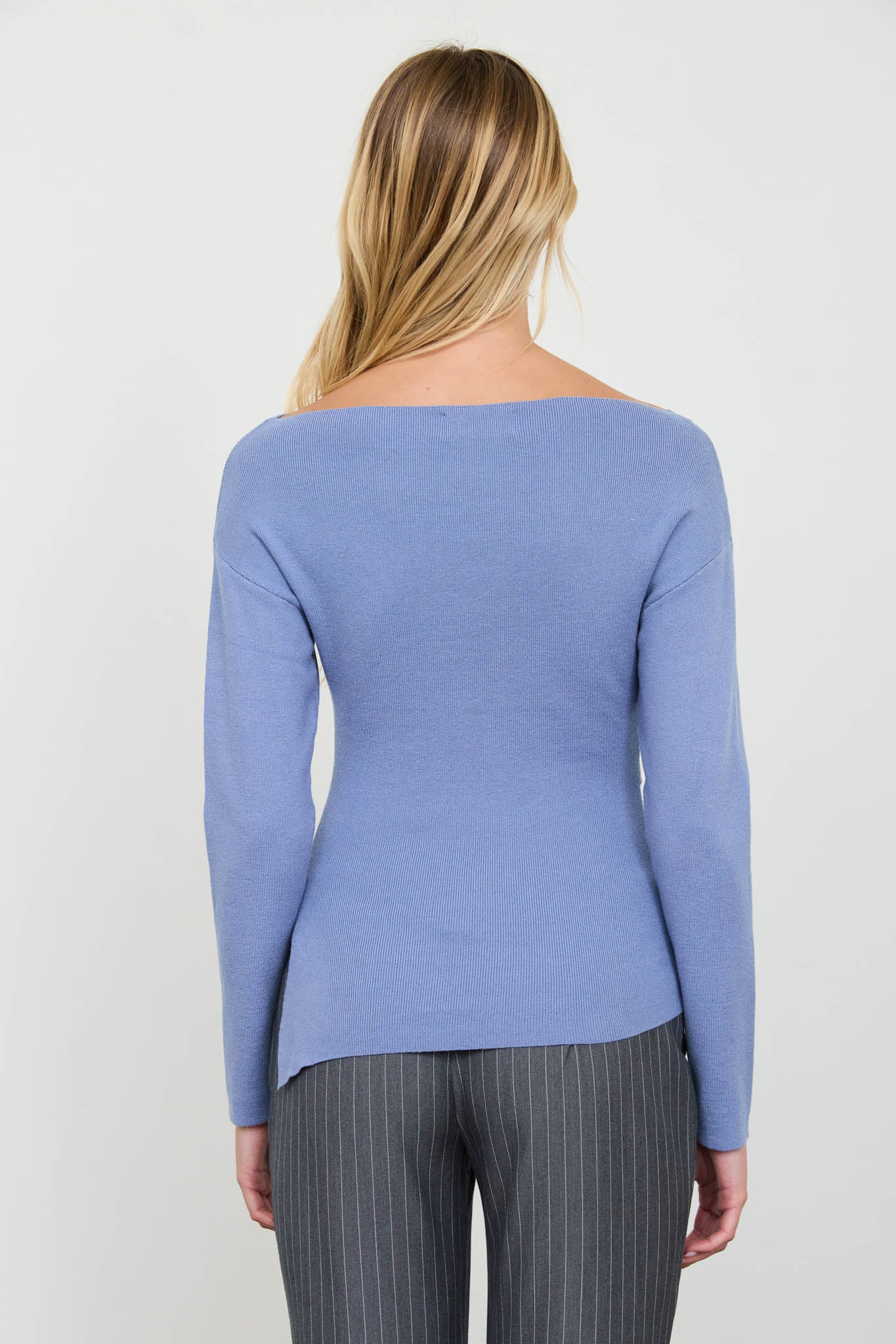 BOAT NECK DOLMAN LONG SLEEVE KNIT SWEATER