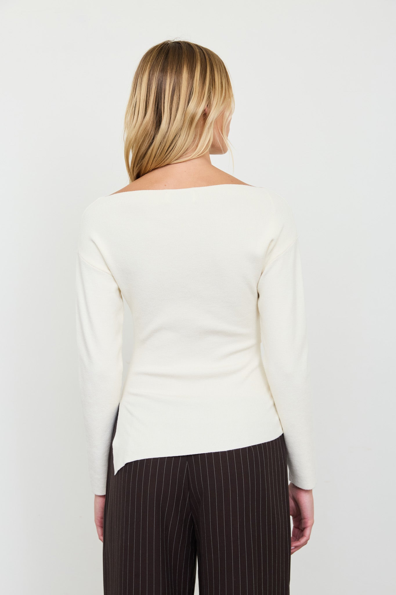 BOAT NECK DOLMAN LONG SLEEVE KNIT SWEATER