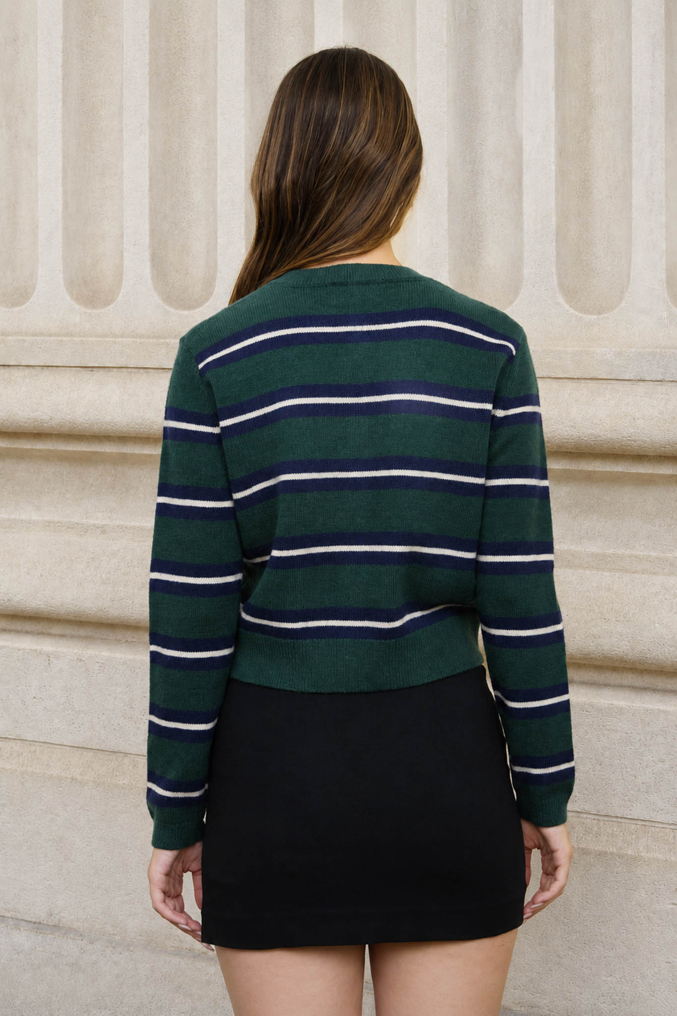 MULTI-COLOR STRIPE BUTTON DOWN KNIT CARDIGAN