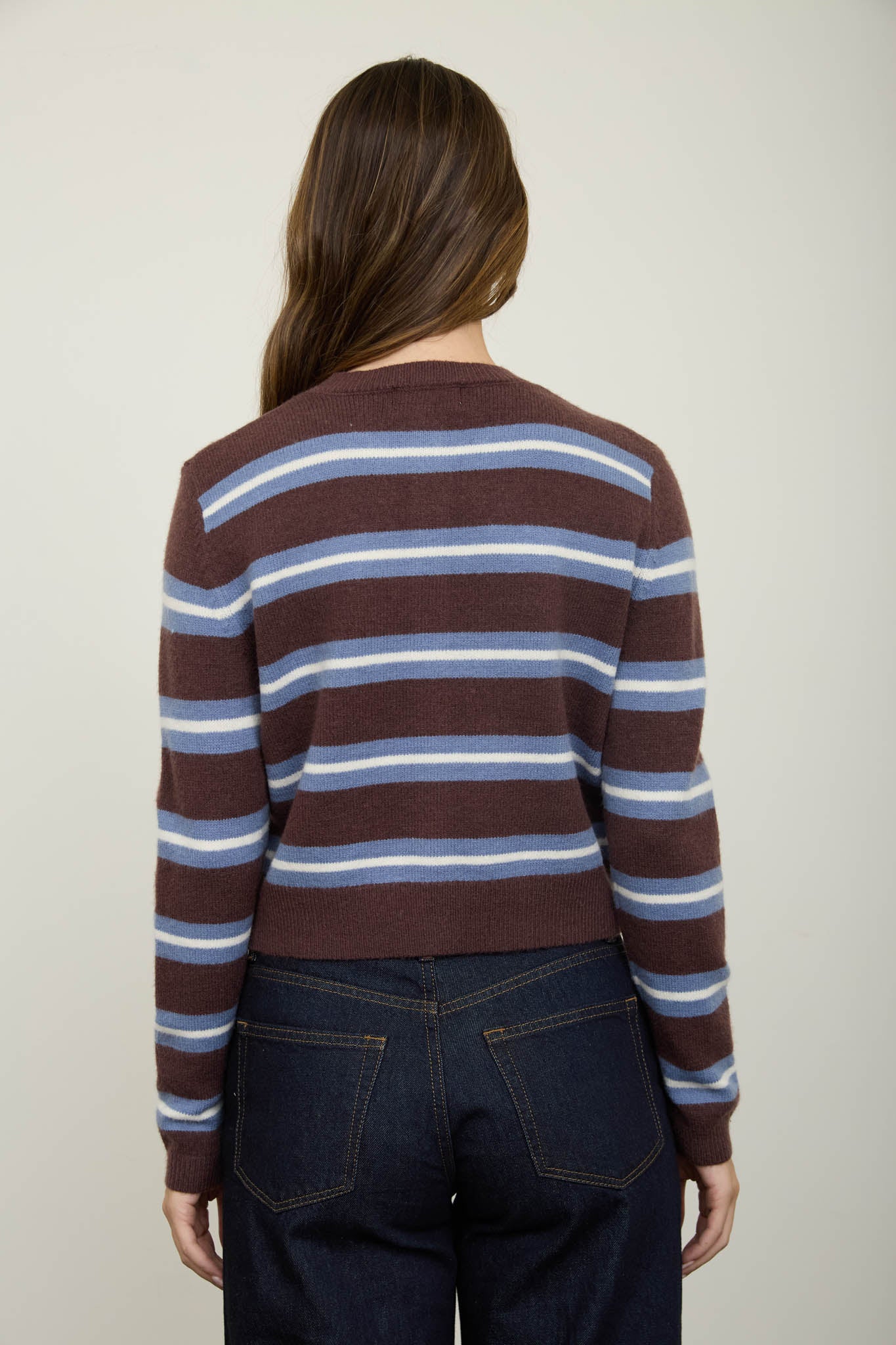 MULTI-COLOR STRIPE BUTTON DOWN KNIT CARDIGAN