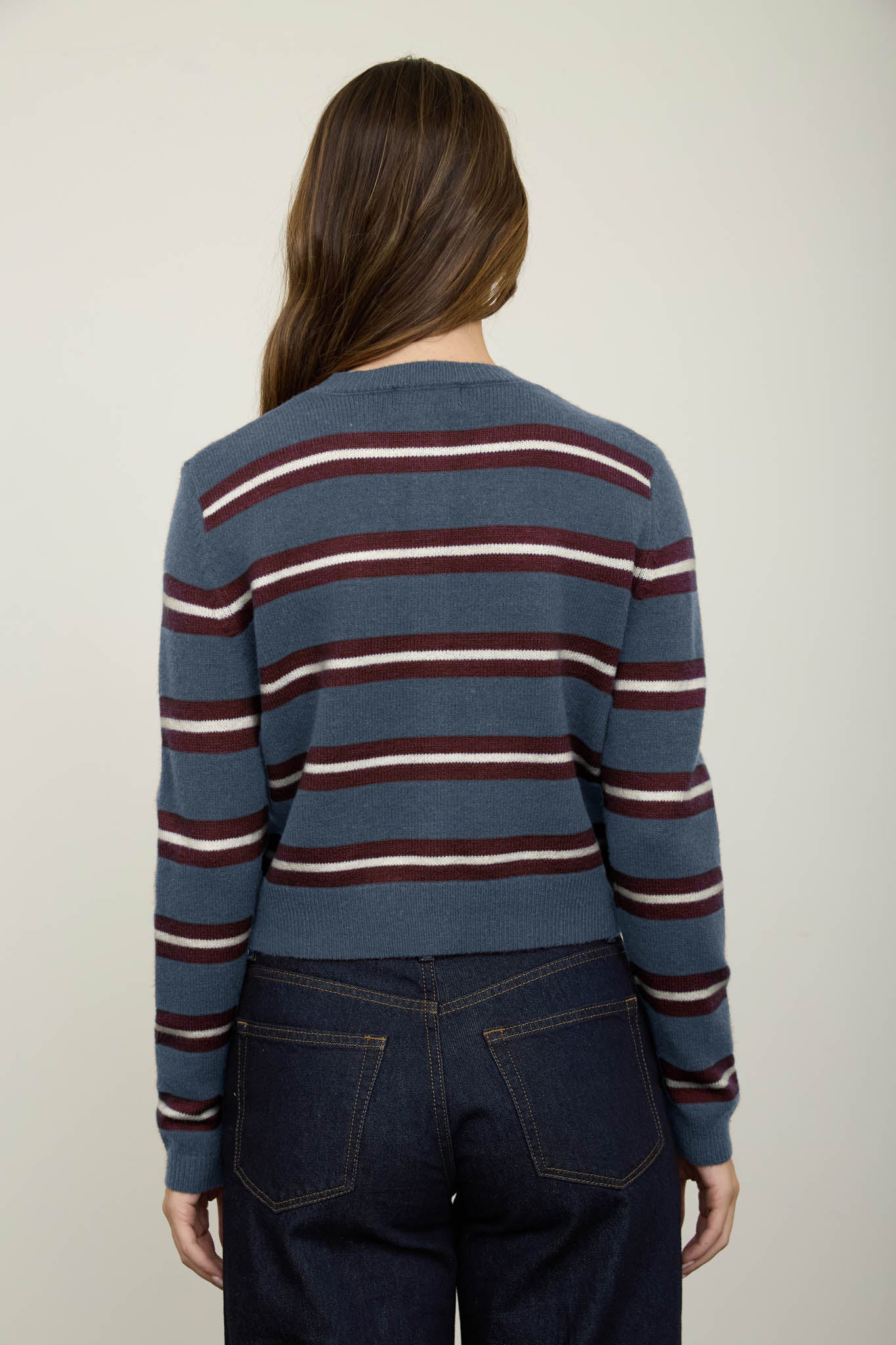 MULTI-COLOR STRIPE BUTTON DOWN KNIT CARDIGAN