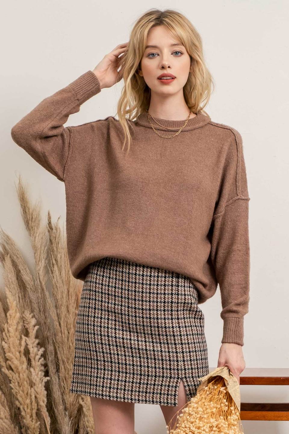 SOLID KNIT PULLOVER