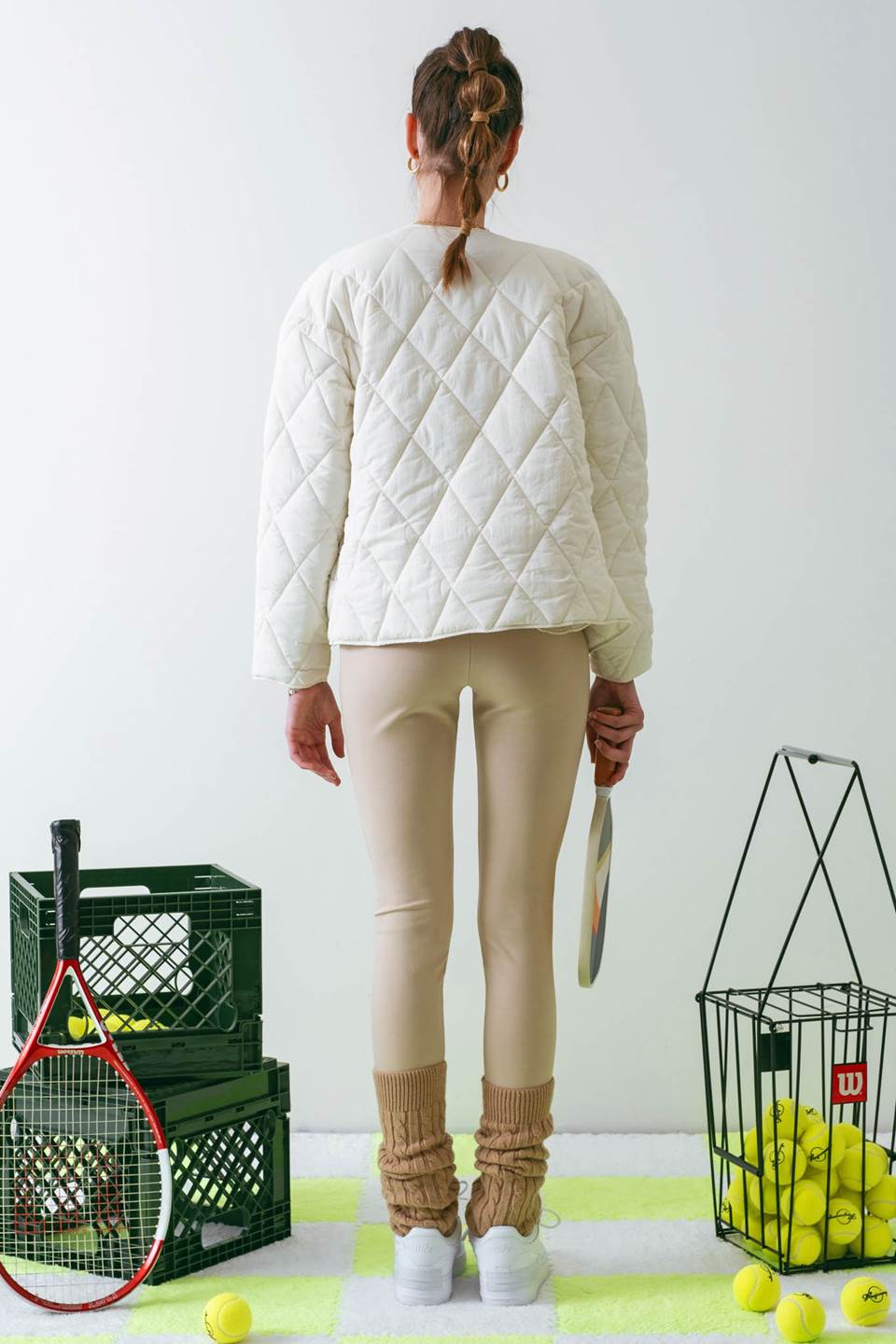 TOGGLE BUTTON DIAMOND QUILTED JACKET