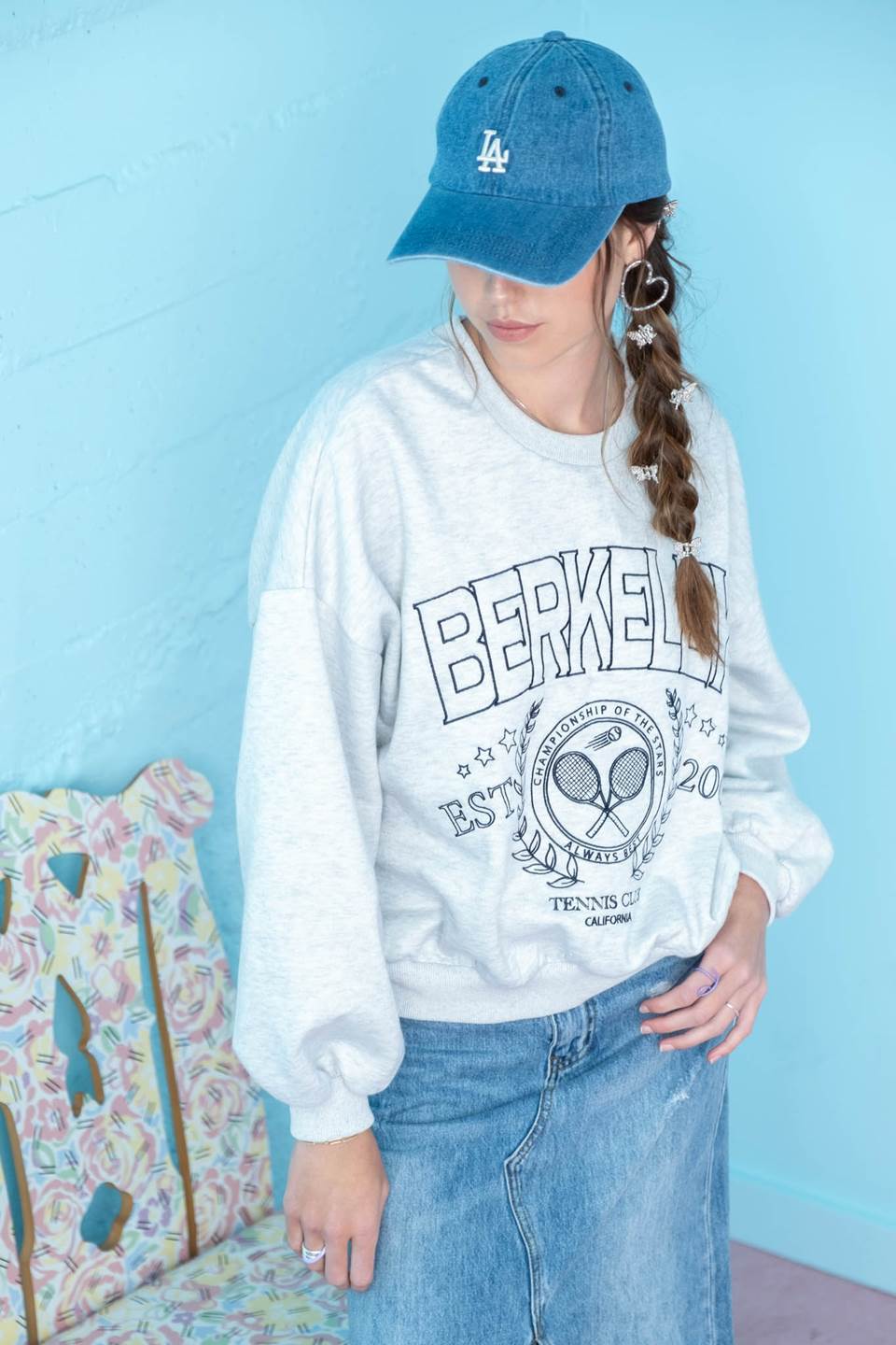 TENNIS CLUB EMBROIDERED LONG SLEEVE KNIT