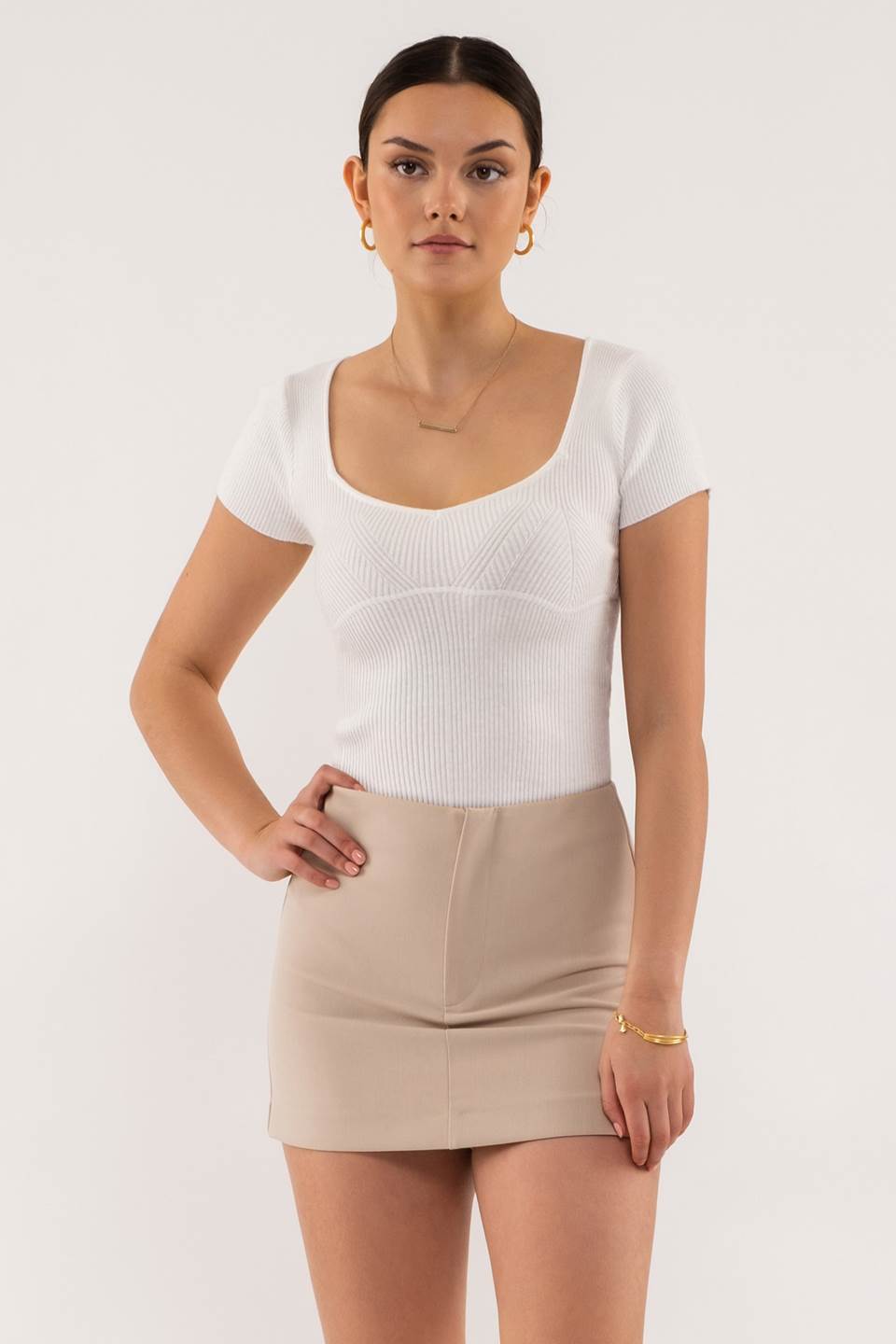 ASYMMETRICAL RIB KNIT TOP