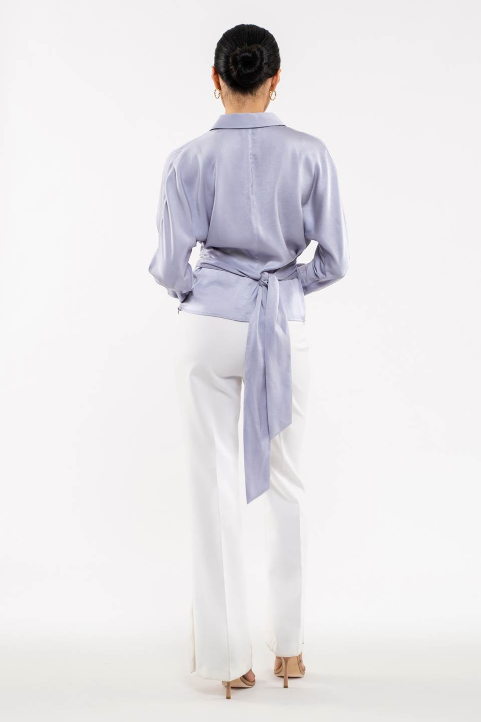 TWISTED WAIST BUTTON UP TOP