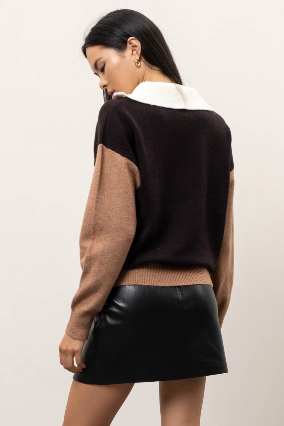 COLORBLOCK HALF-ZIP SWEATER